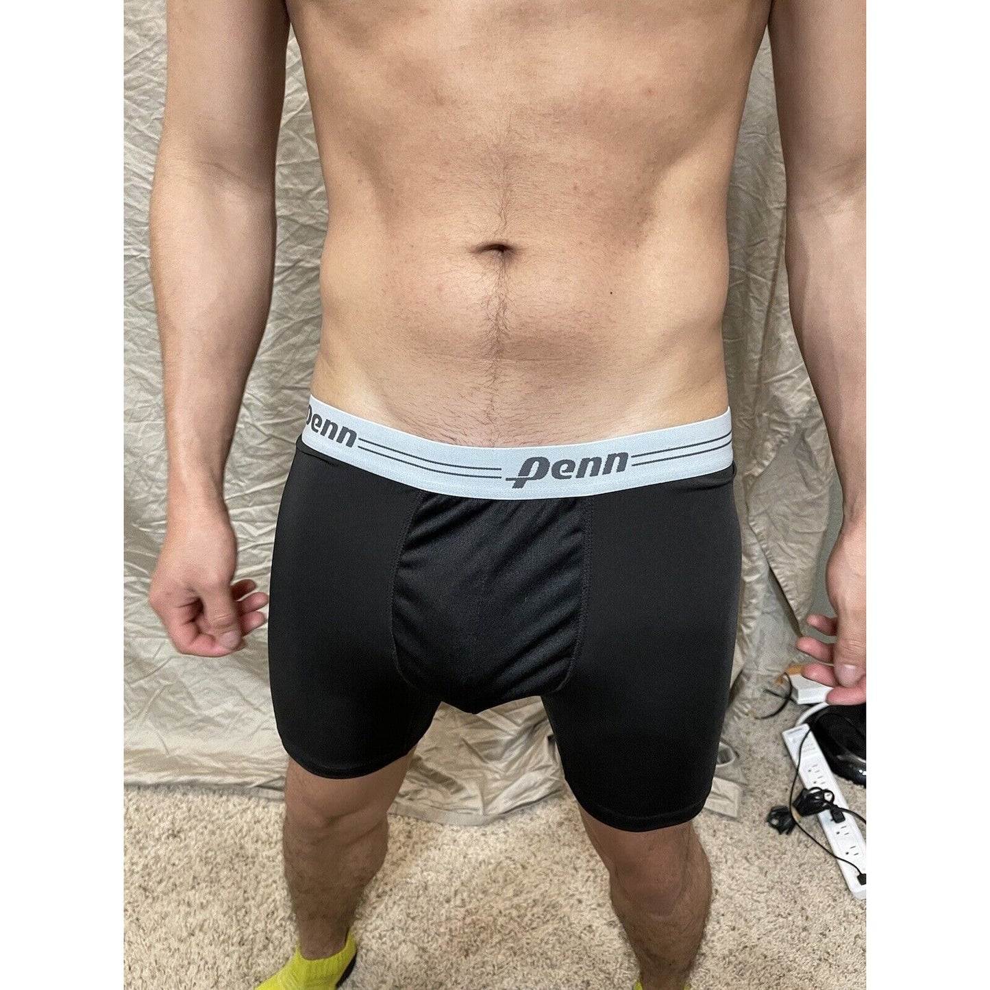 men's black penn medium compression boxer shorts