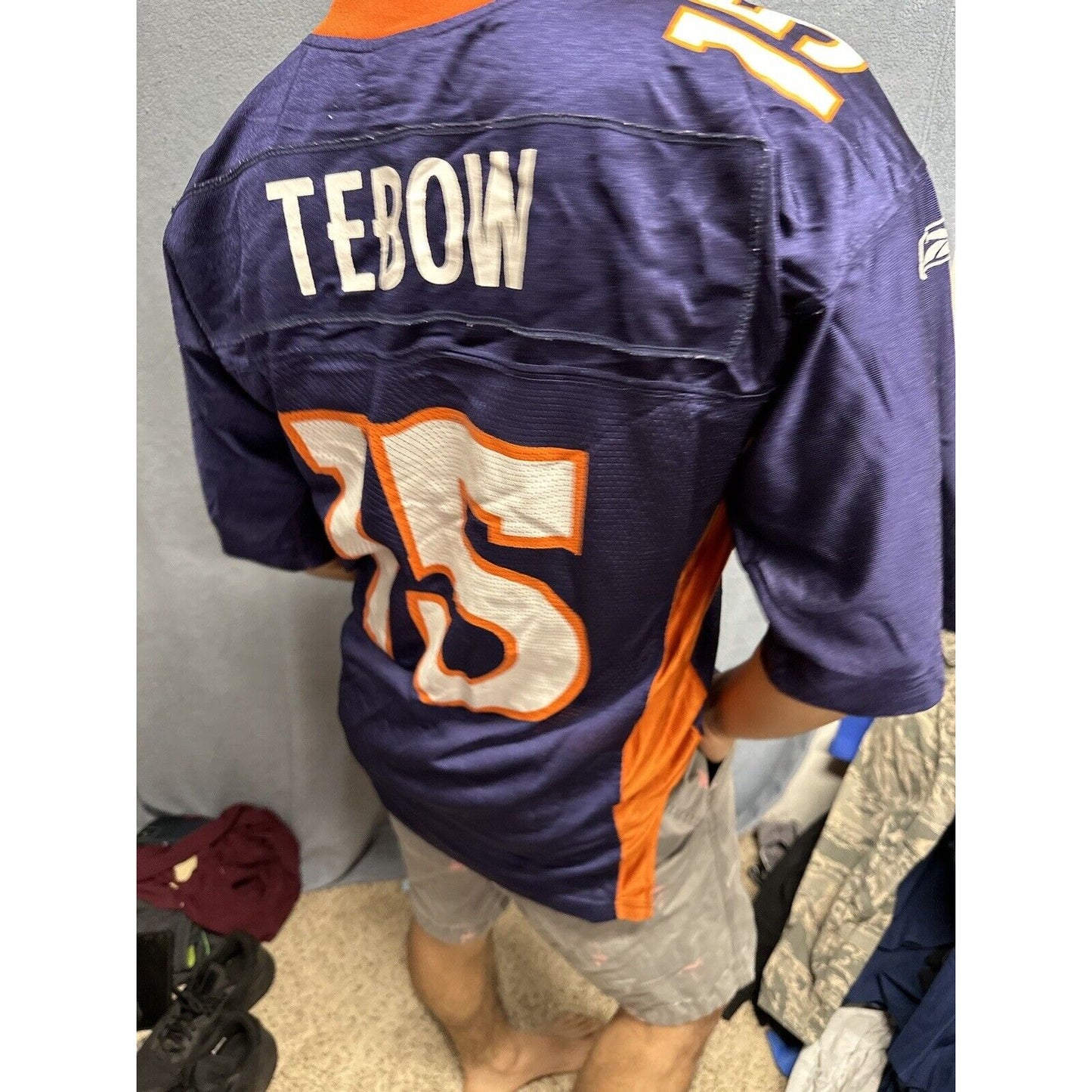TIM TEBOW DENVER BRONCOS 15 JERSEY Equipment Reebok NFL Football Orange Medium