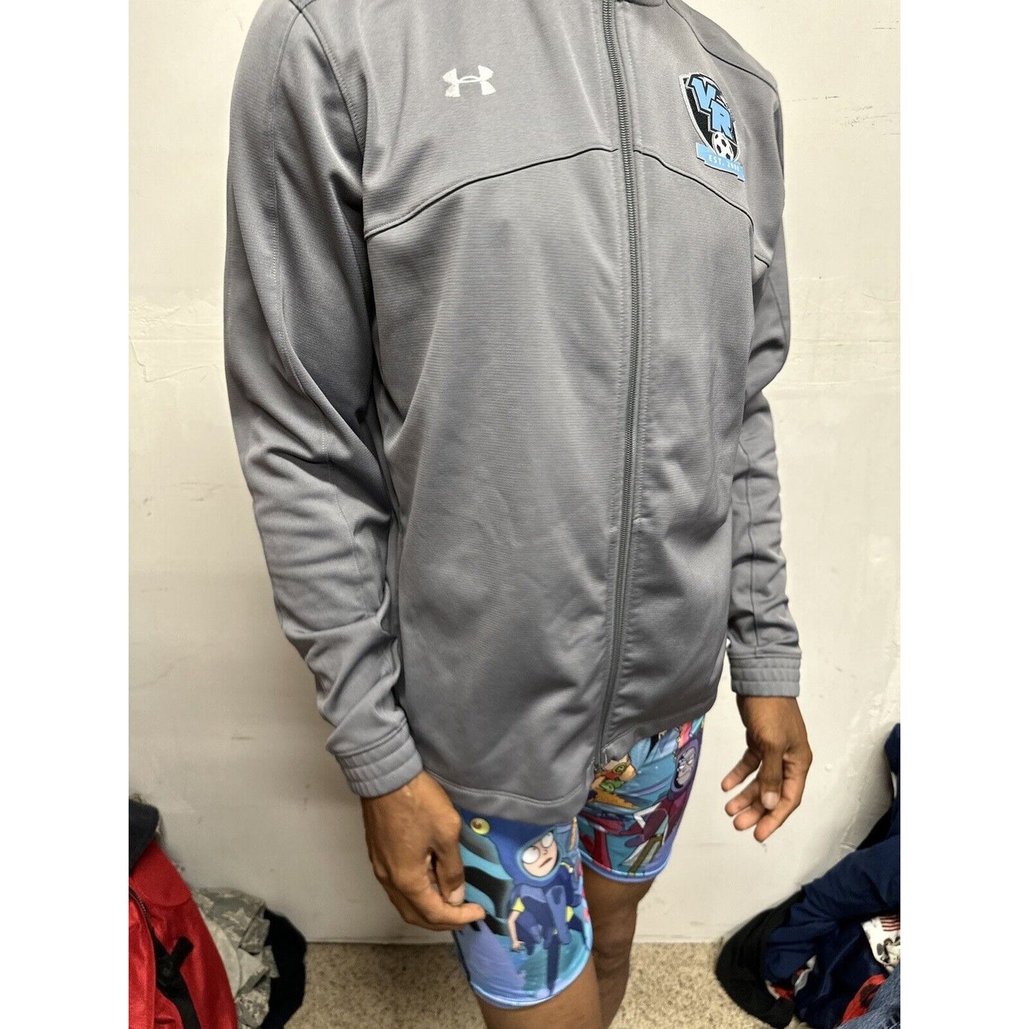 Men’s Gray Under Armour Large Visit Ridge High School Soccer Full Zip Jacket