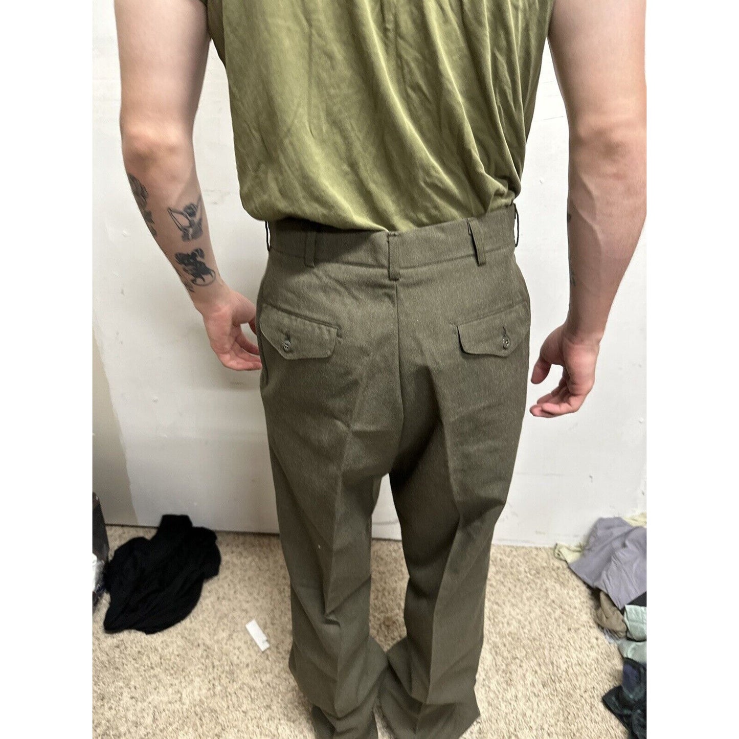 Men’s Usmc Marines Green Size 35L Wool Uniform Pants Only
