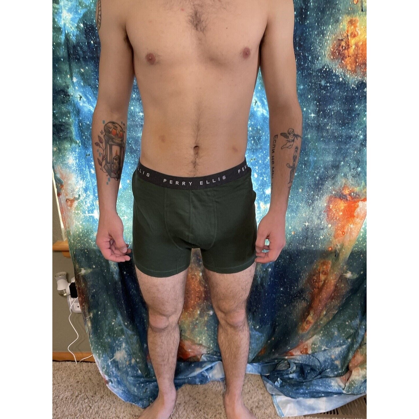 men's perry ellis portfolio green compression shorts large New And Unworn