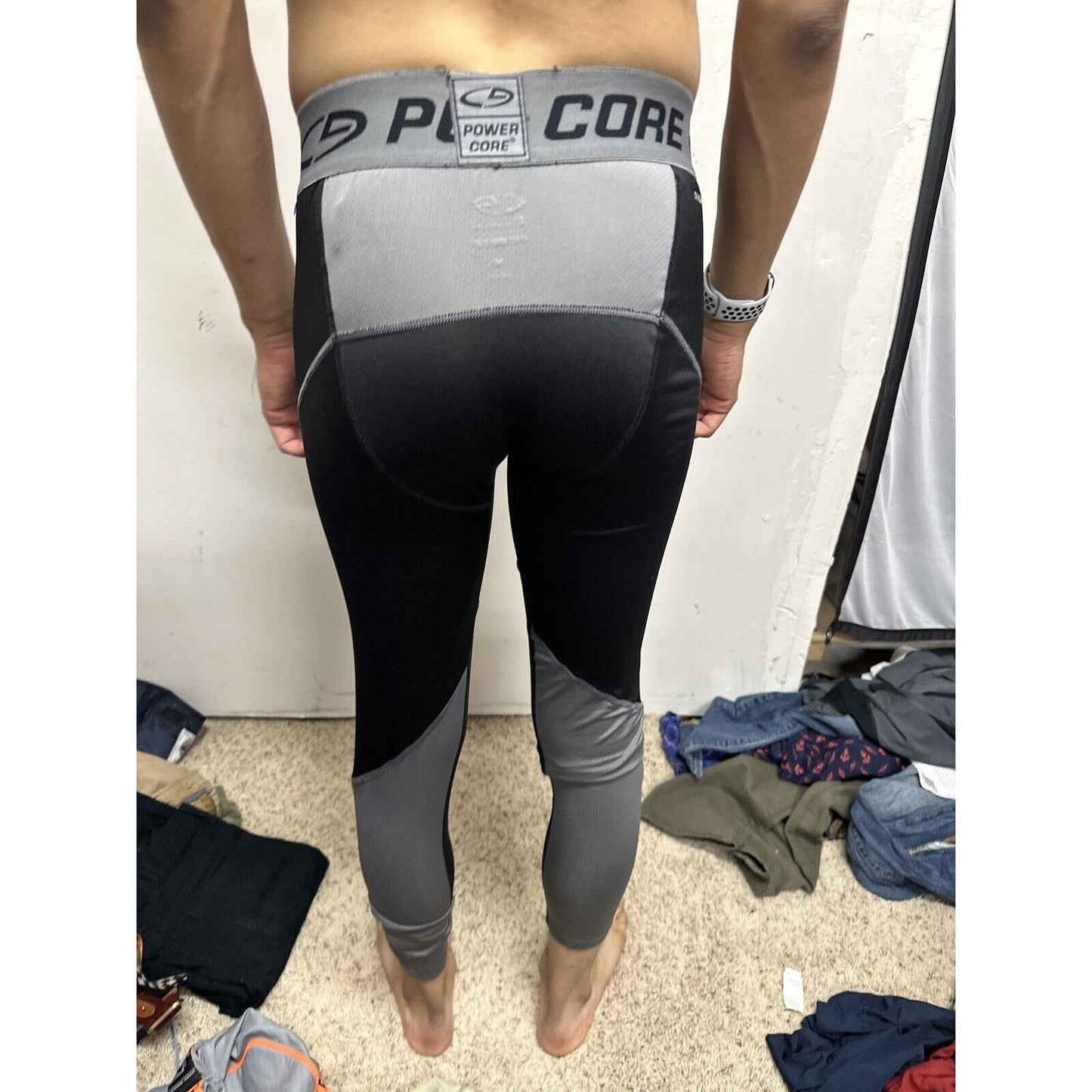 Men’s Champion Duo Dry Medium Black Gray Base Layer Leggings