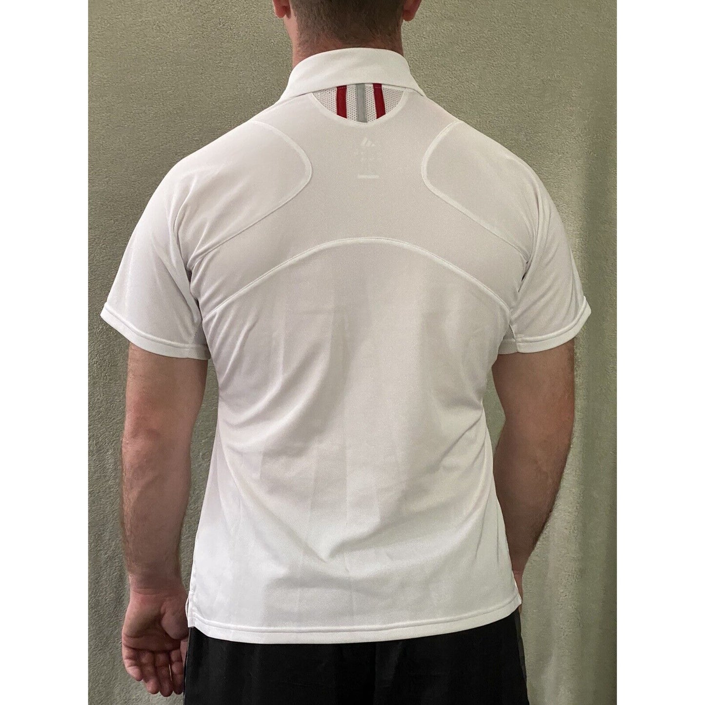 Adidas Team Performance Women’s Large White Red Athletic Climacool Polo Shirt