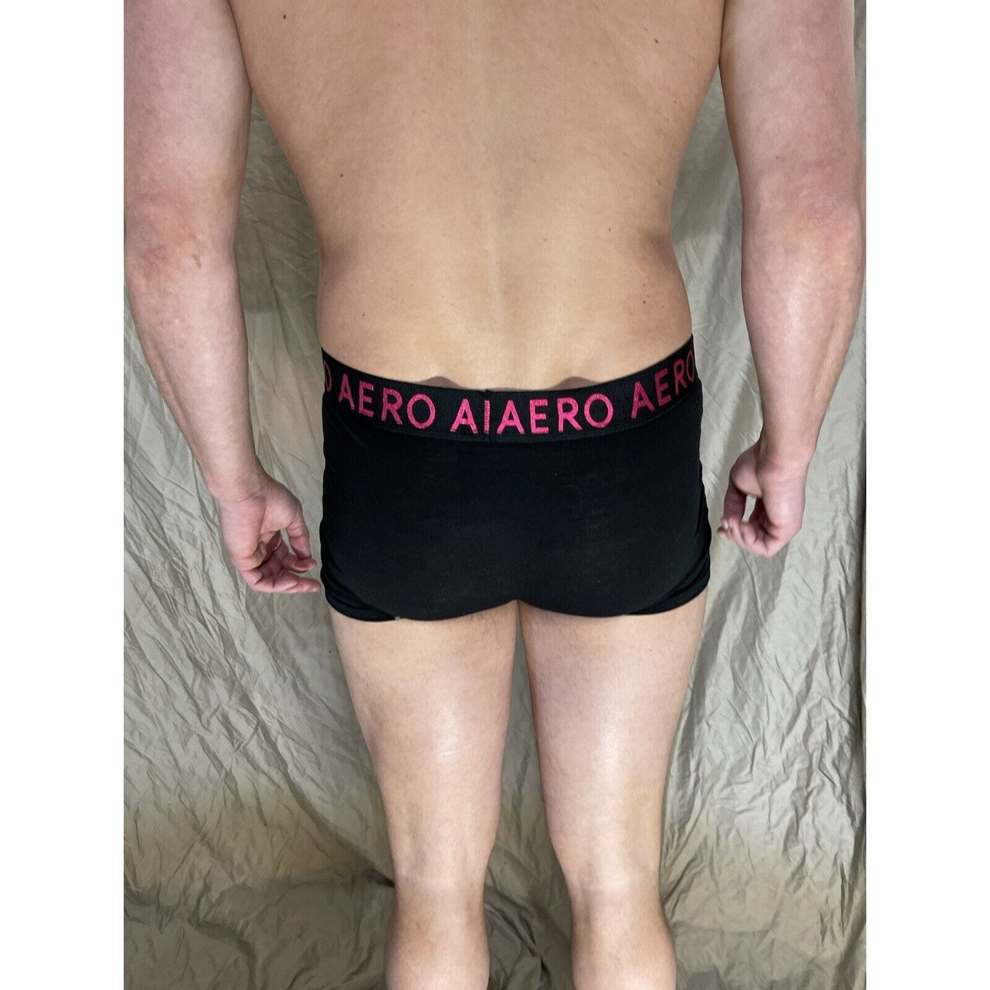 men's black Aero aeropostale black medium metalic pink band boxer brief