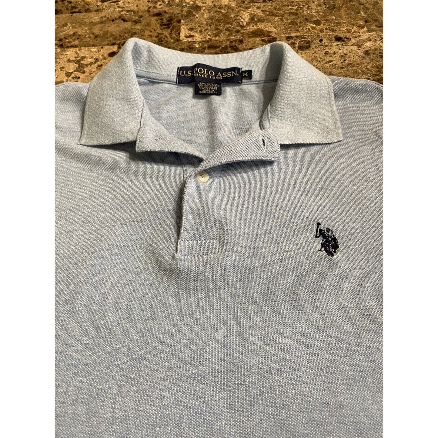 US Polo Assn. Men’s Medium Sky Blue Short Sleeves Polo Shirt