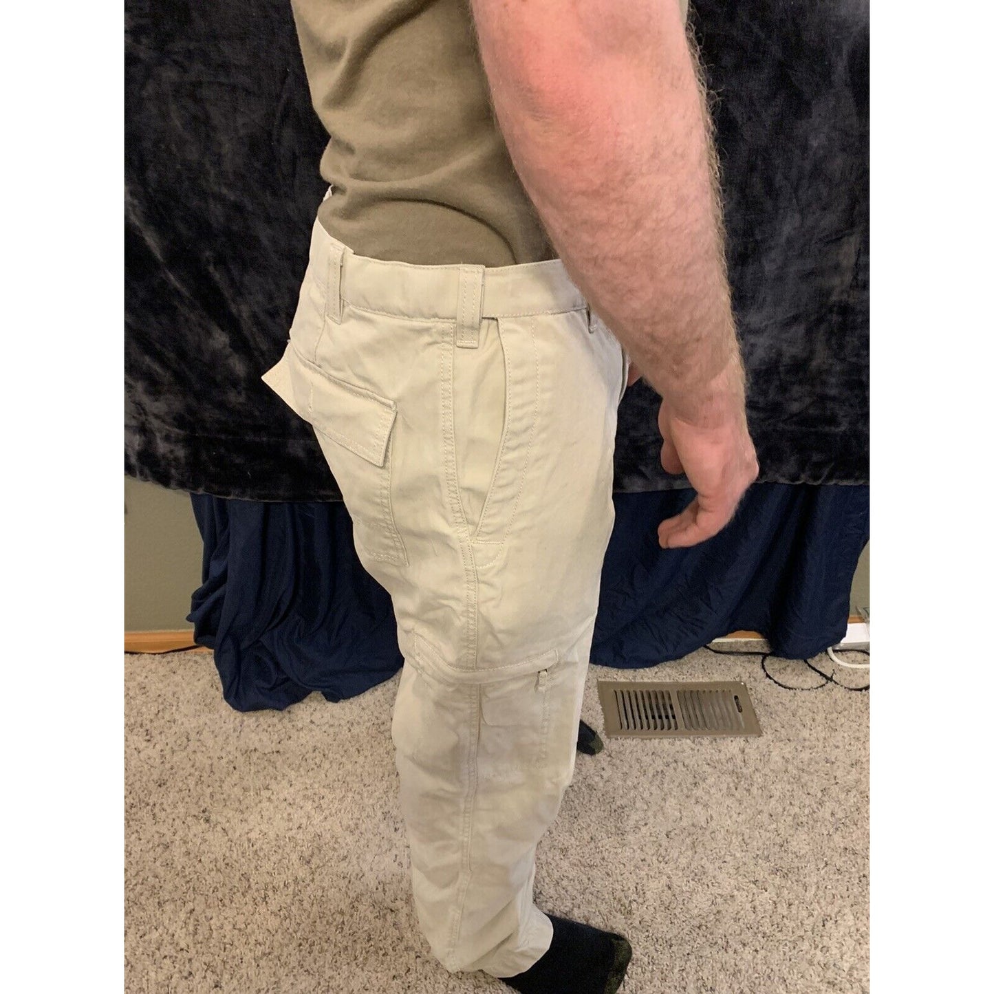 Mens Beige Dockers D3 Classic Fit Flat Front Khaki Pants Size 36 X 34