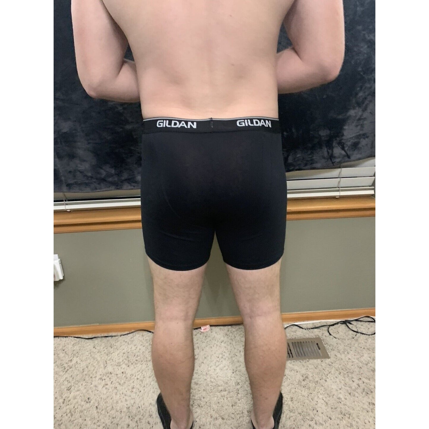 Gildan Black Boxer Briefs Spandex/cotton/poly Blend Large