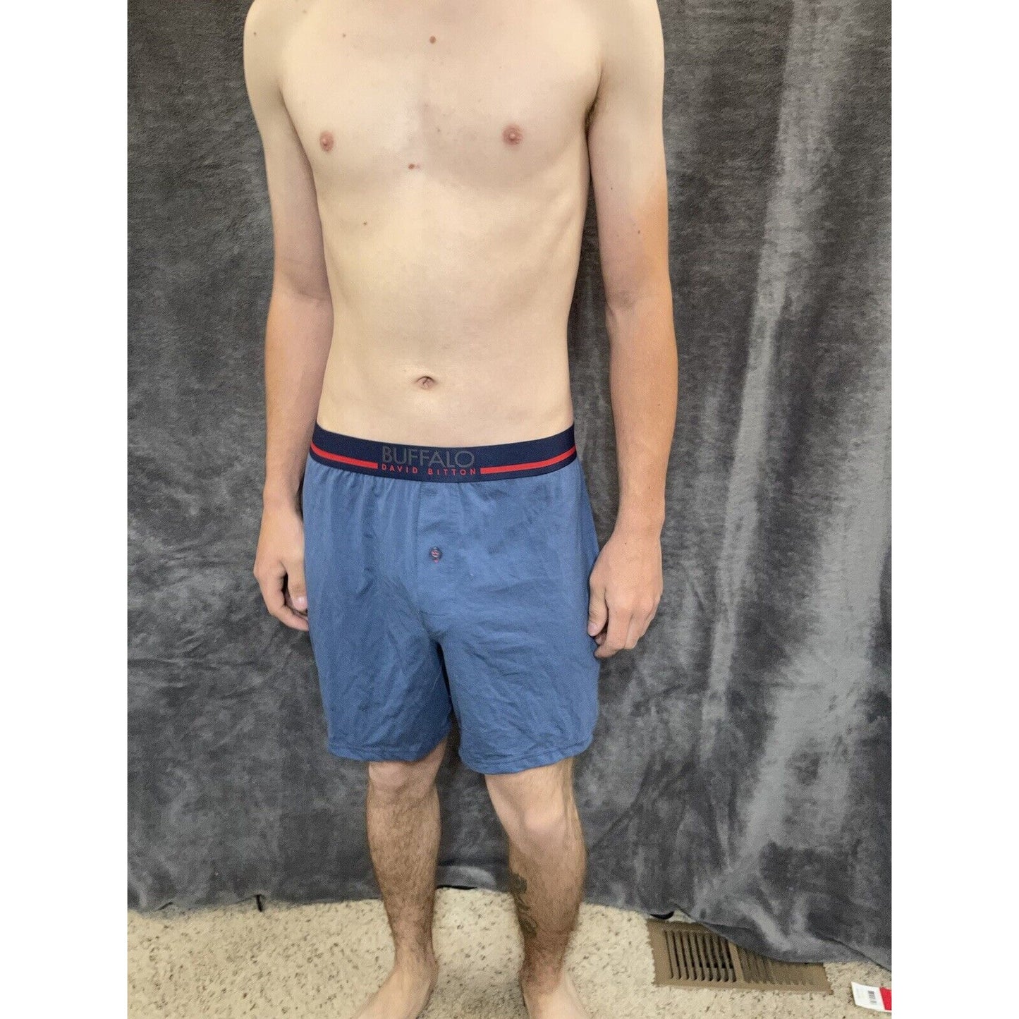 men's buffalo david bitton blue cotton spandex boxer shorts