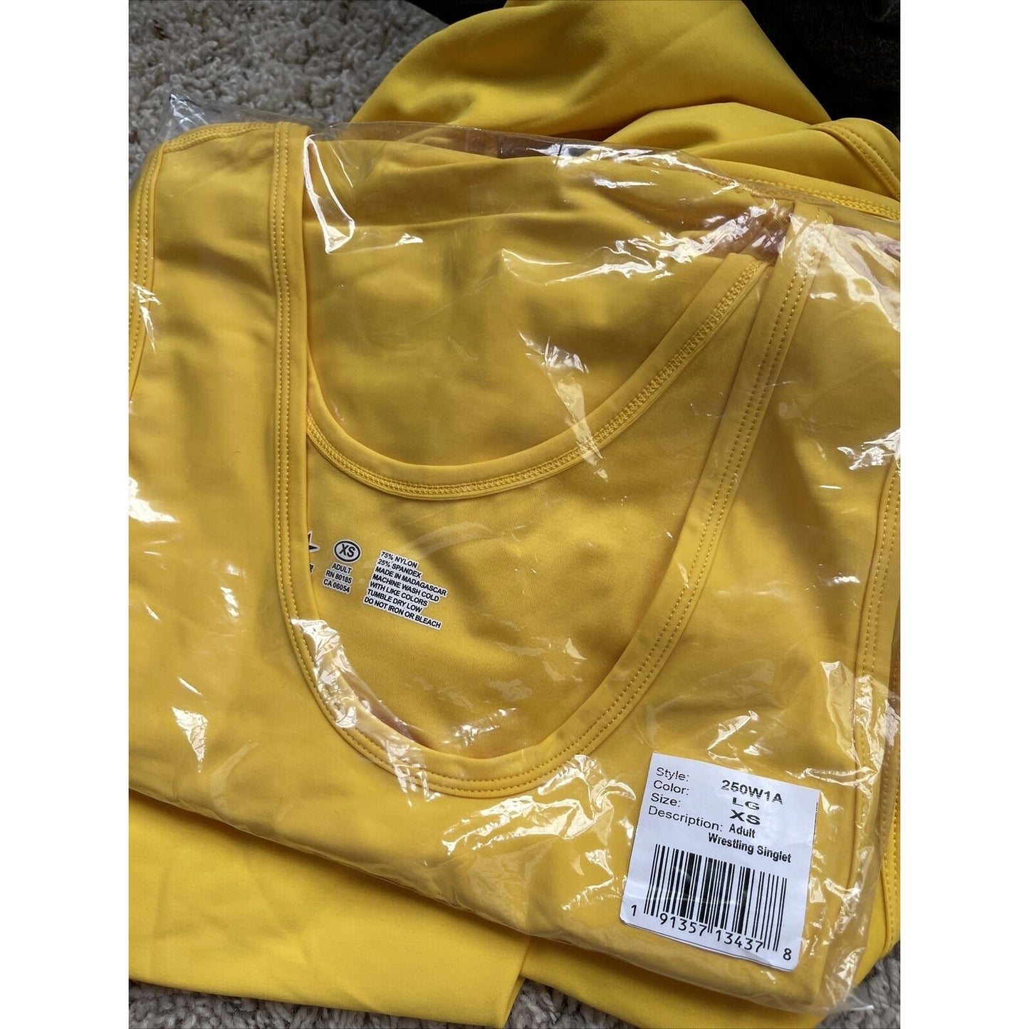 Men's Yellow XS extra small wrestling singlet alleson athletic