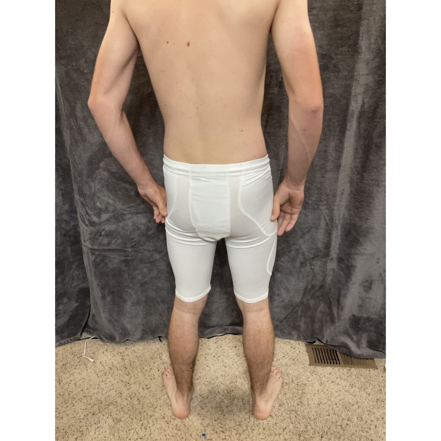 men's alleson athletic Small white football compression shorts