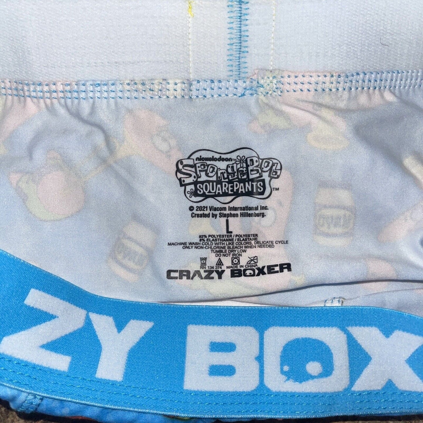 Men’s Crazy Boxer Briefs Spongebob Large Blue new unworn