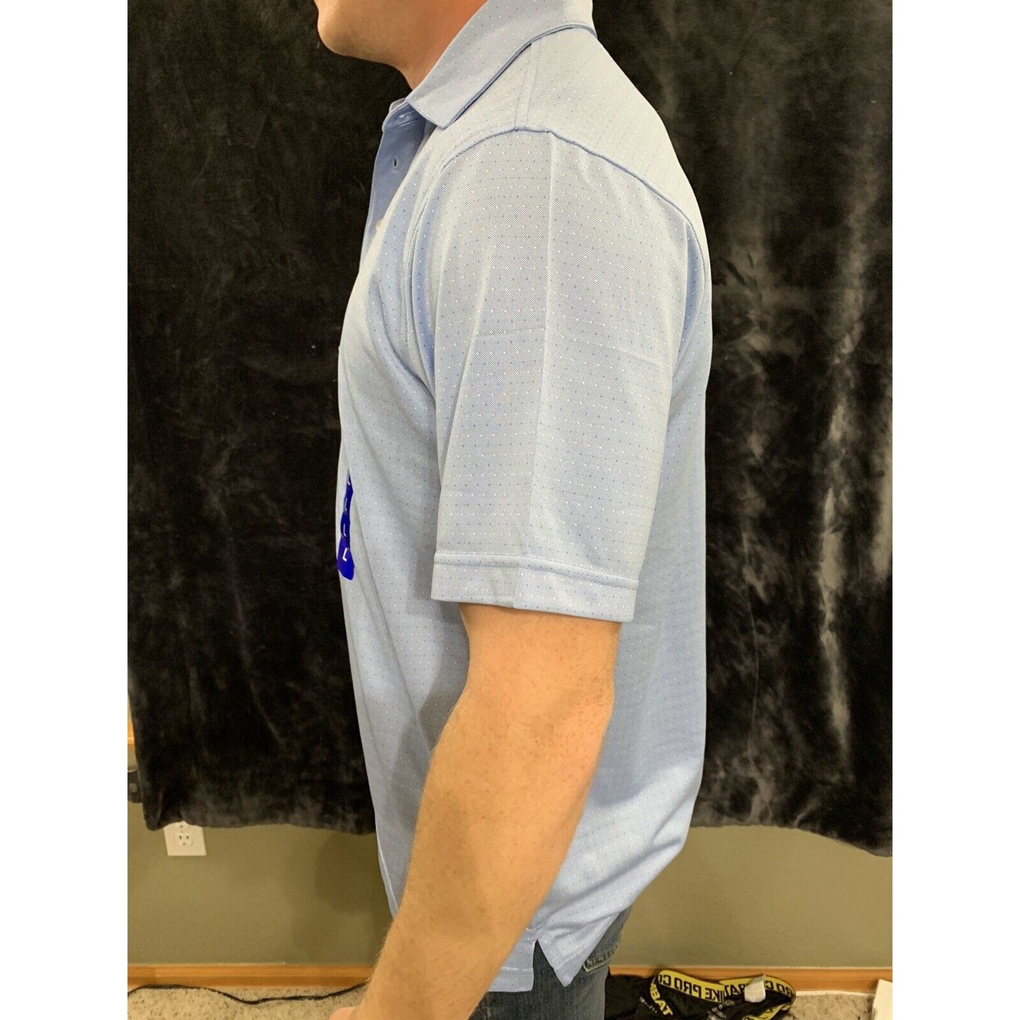 Pebble Beach Dry-Luxe Performance Collar Shirt Size Large Light Blue