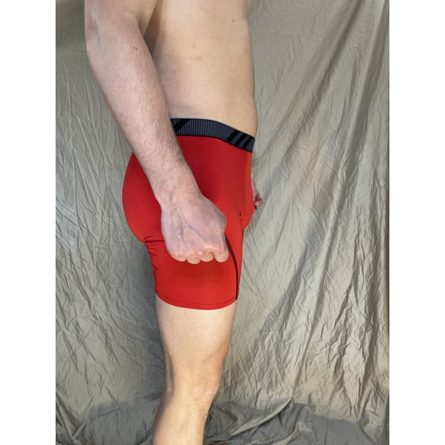 men's red adidas aeroready compression boxer brief Medium