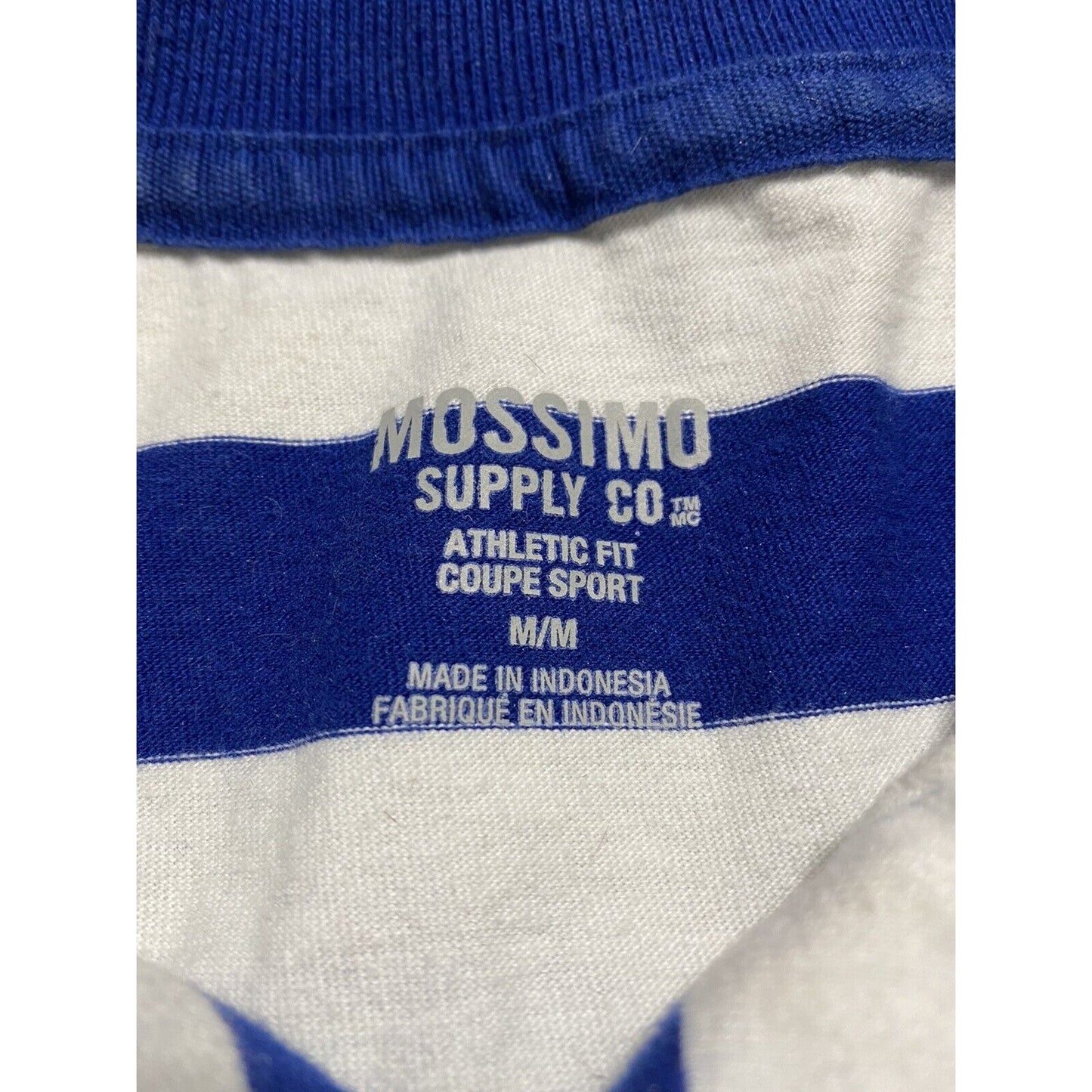 Mossimo Supply Co Blue & White Stripes Men’s Medium Short Sleeves Polo Shirt