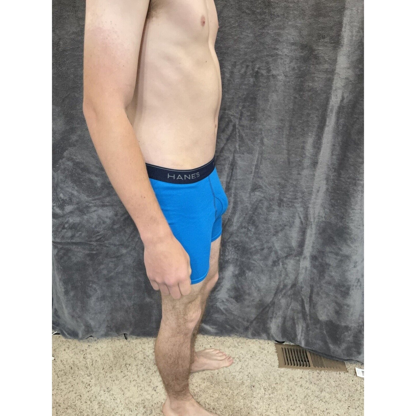 boy's Hanes youth XL Aqua With Dark Blue boxer brief