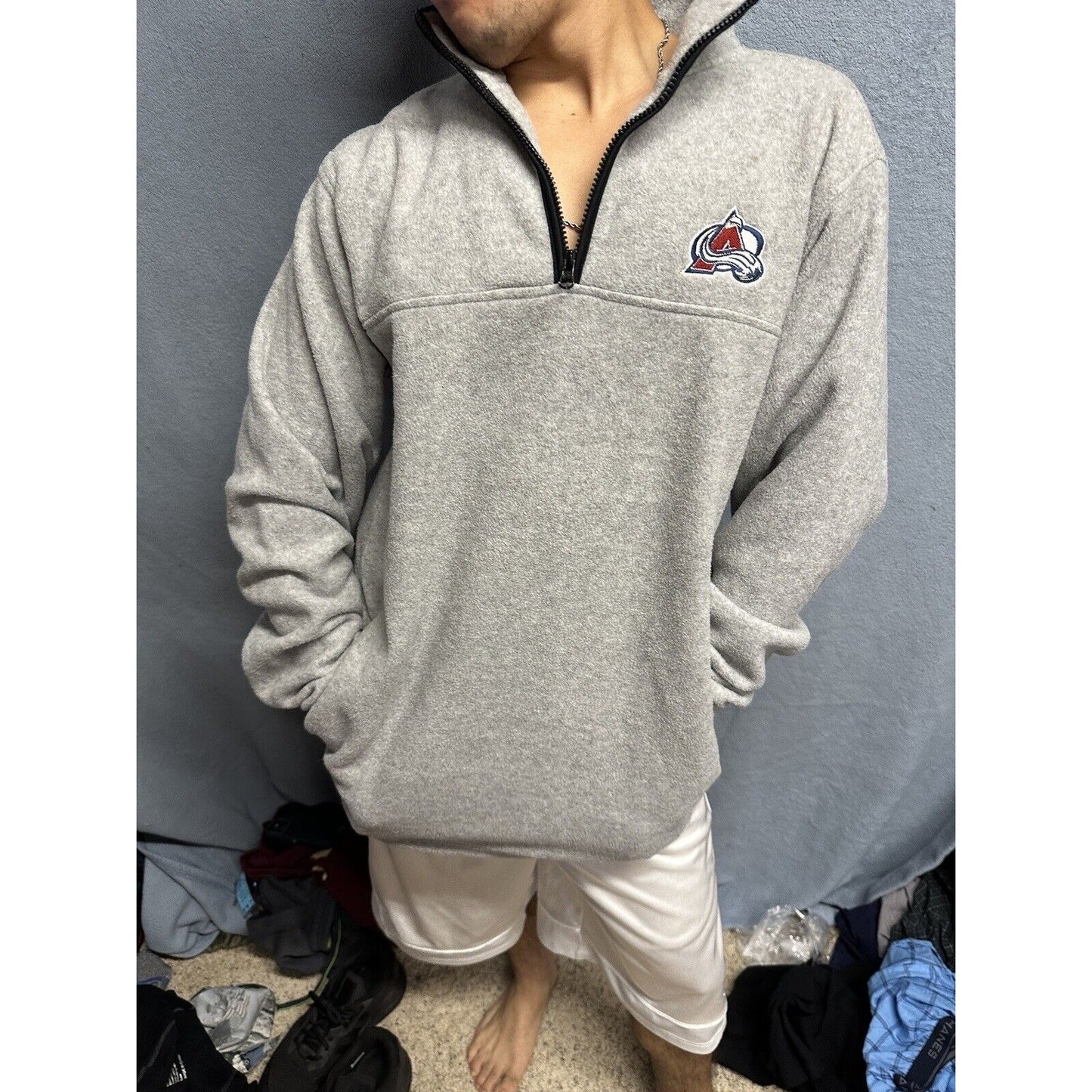 Men’s Gray Proedge Medium Colorado Avalanche 1/4 Zip Pullover Jacket