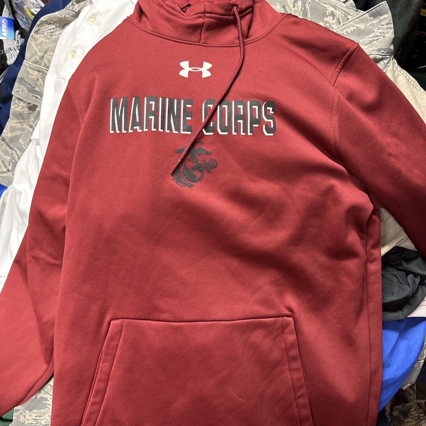Men’s Maroon Pullover Hoodie Marine Corps Small Under Armour