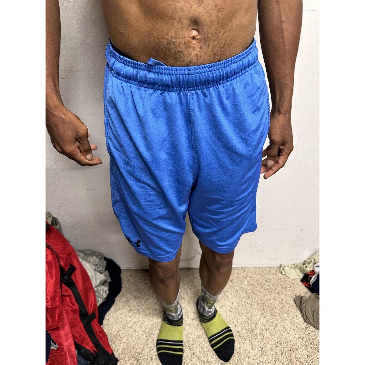 Men’s Blue Loose Small Under Armour Athletic Shorts With Pockets