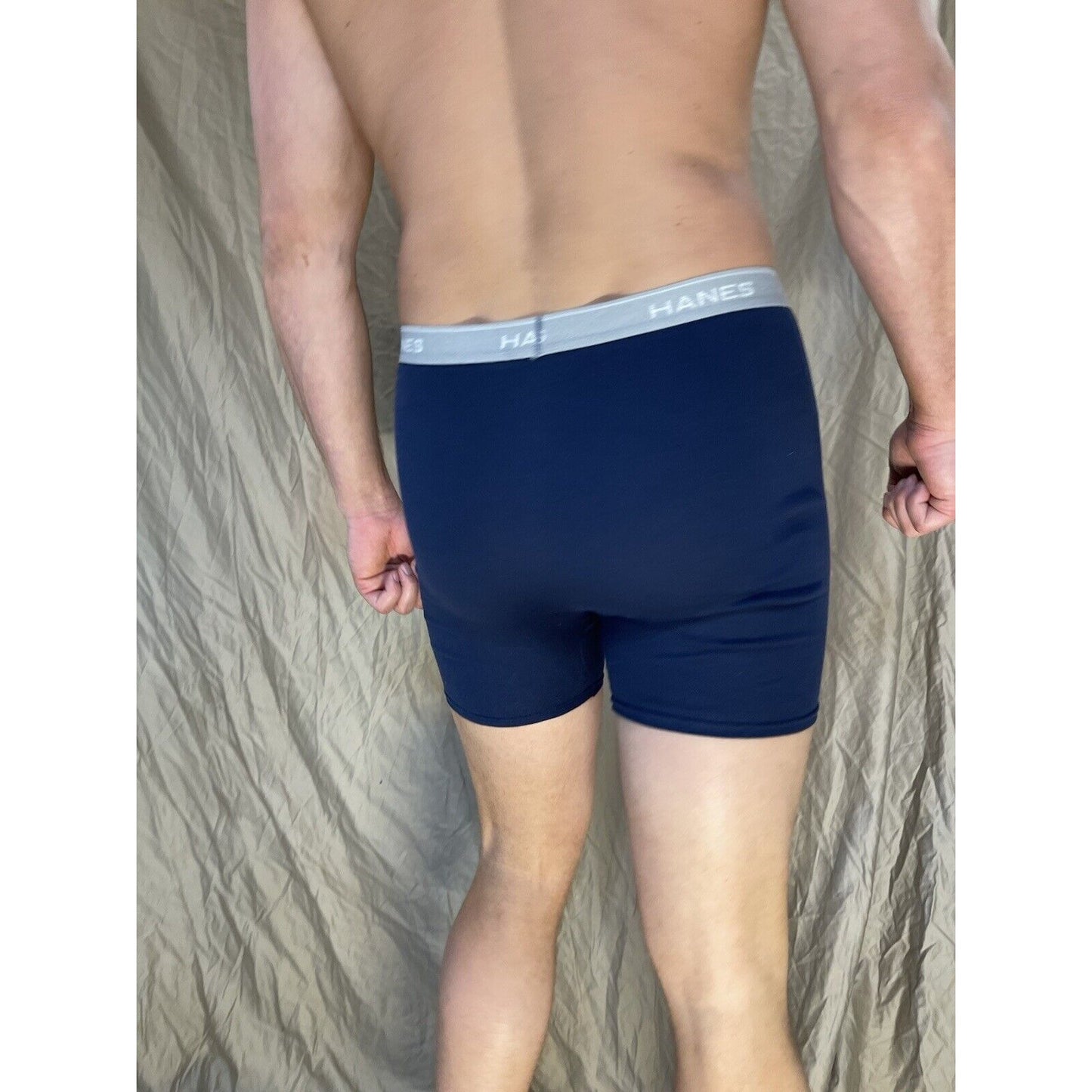 men's Medium hanes Dark blue boxer brief Comfort Flex