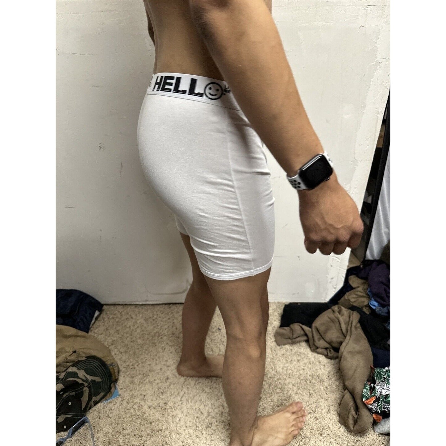 Men’s White Medium Hello Thinking Love For Life Boxer Briefs