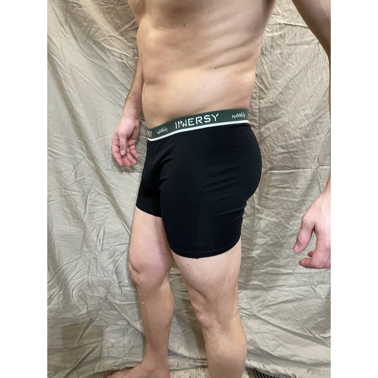 Inersy Weekly Men's black boxer briefs Green band New And Unworn Large
