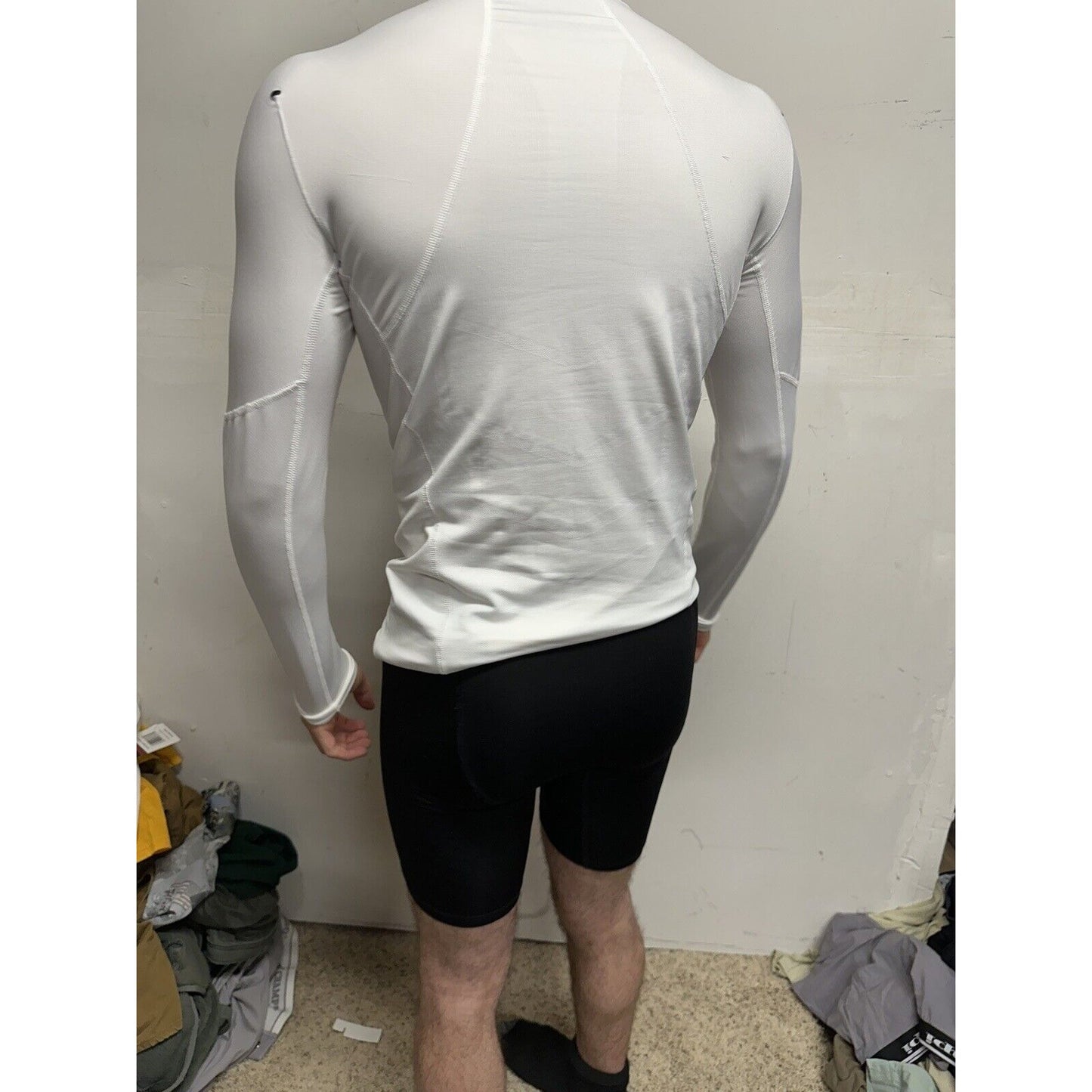 Men’s White Nike Pro Compression Hyper Warm Air Force Prep Football Shirt