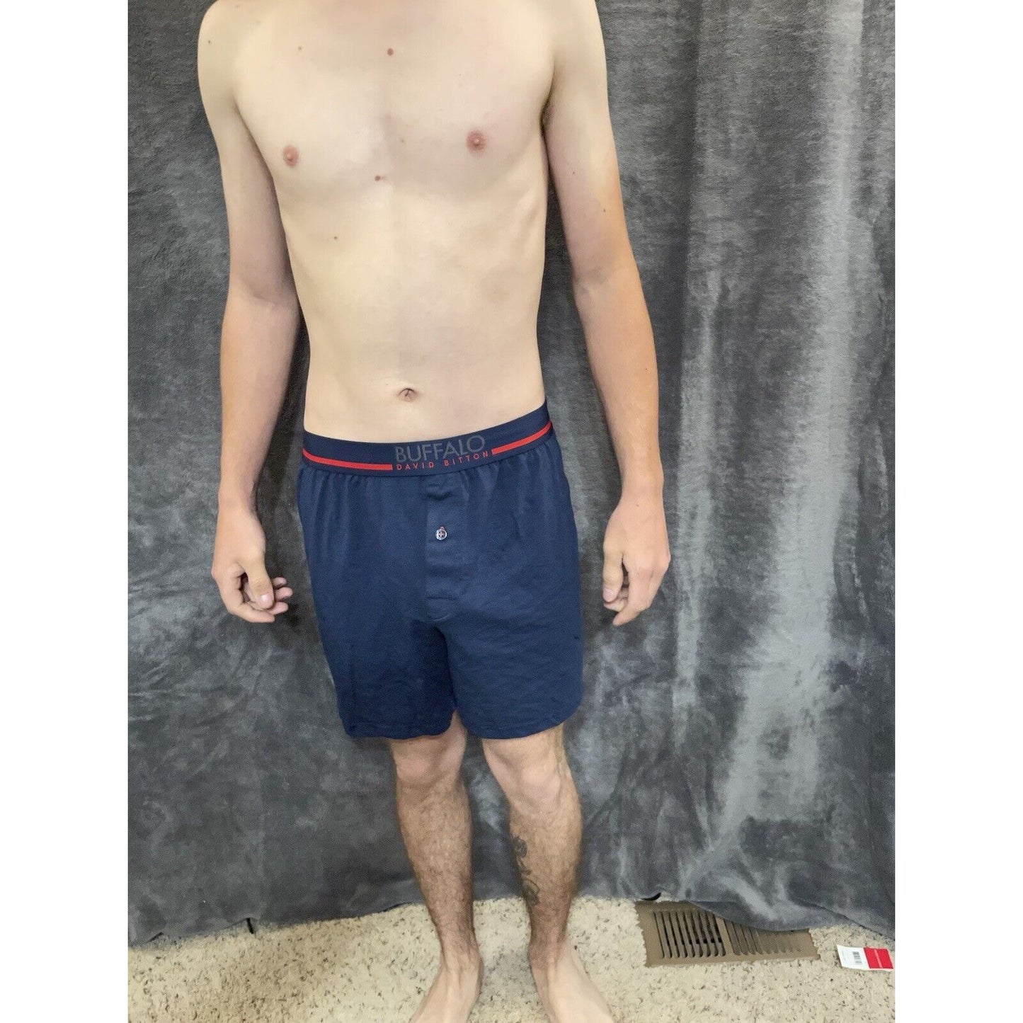 men's buffalo david bitton Dark blue cotton spandex boxer shorts