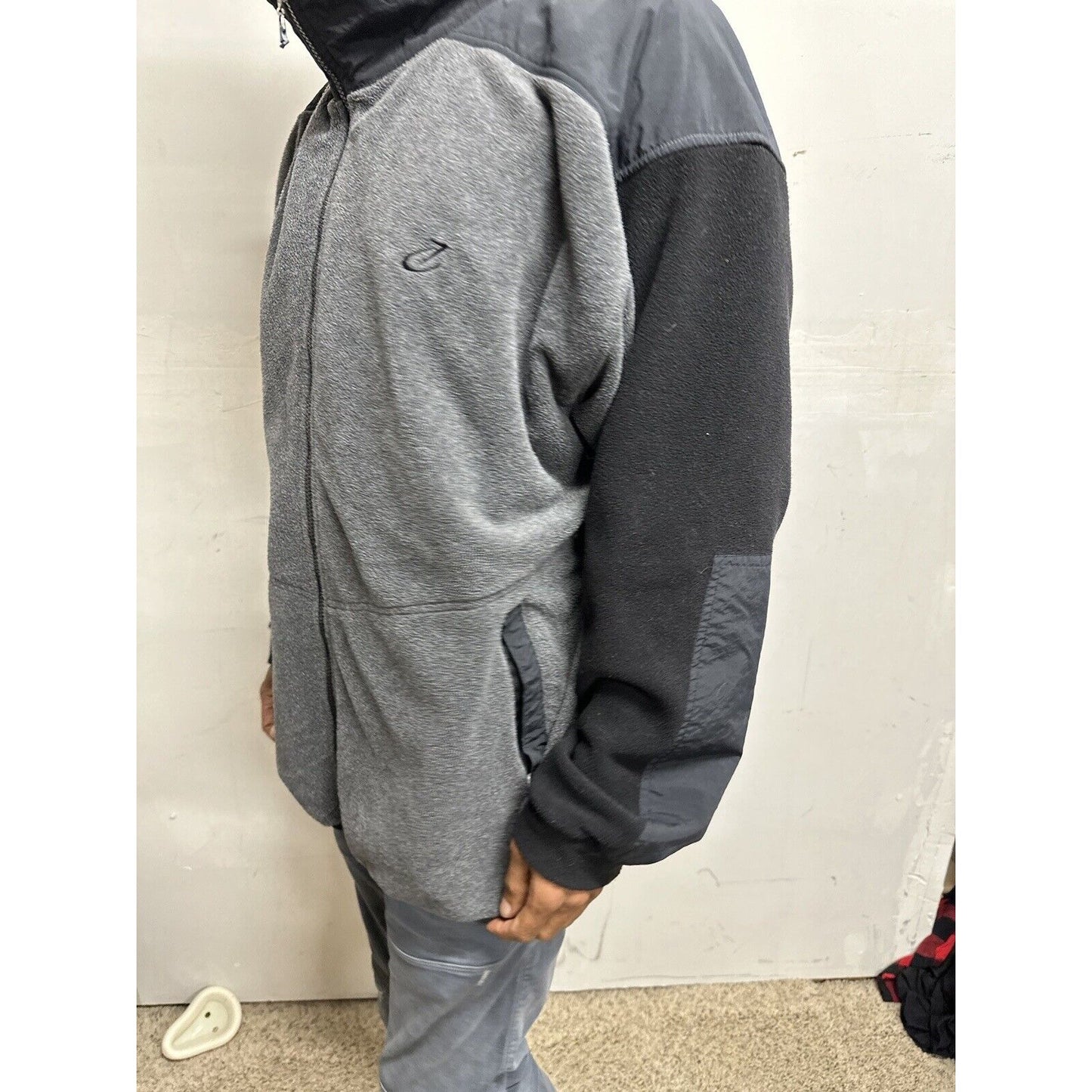 Men’s Gray And Black Bike Performance XL Full Zip Jacket Poly Blend