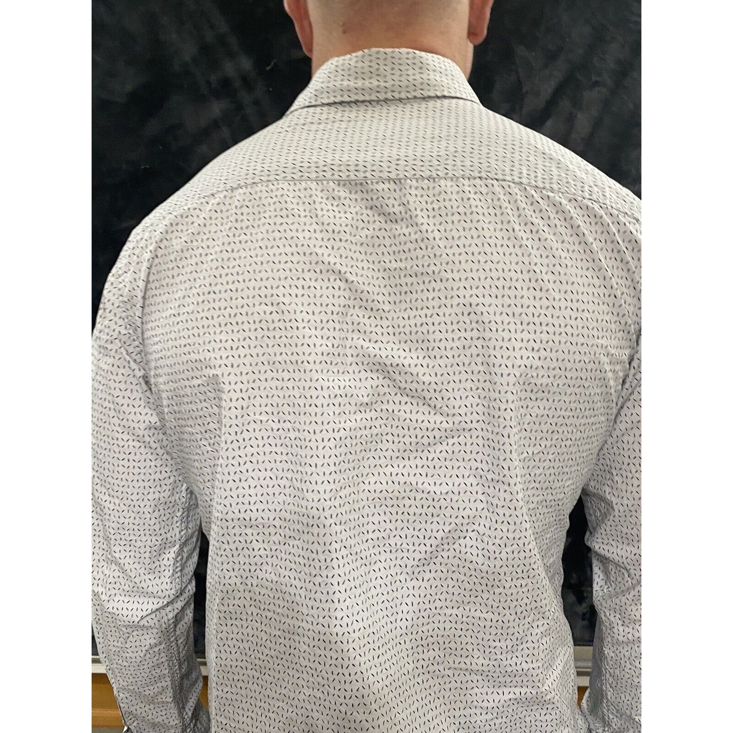 Mossimo Slim Fit Men’s Medium Gray with Black Confetti Button-down Long Sleeves