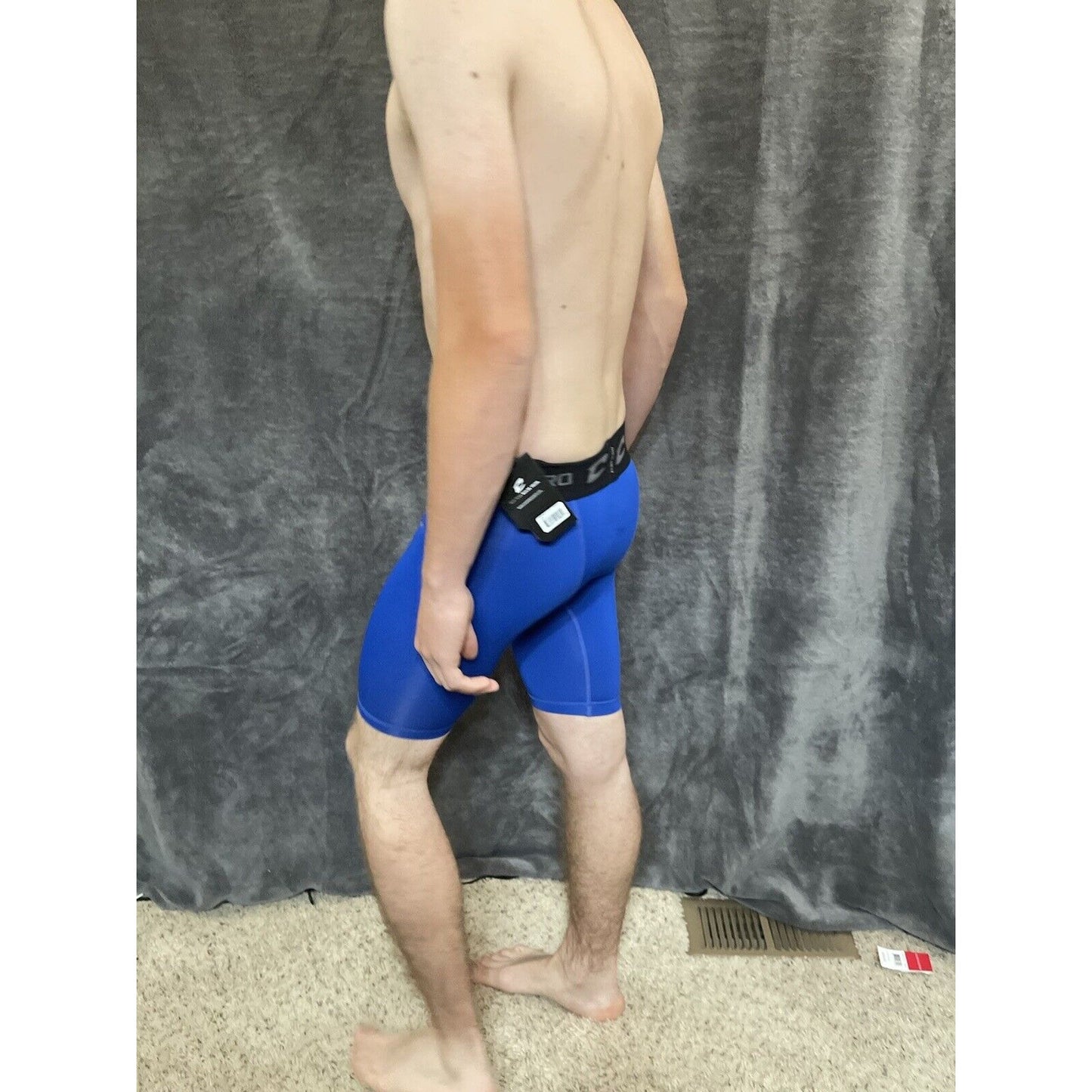 youth boys Royal blue champro performance compression shorts youth large