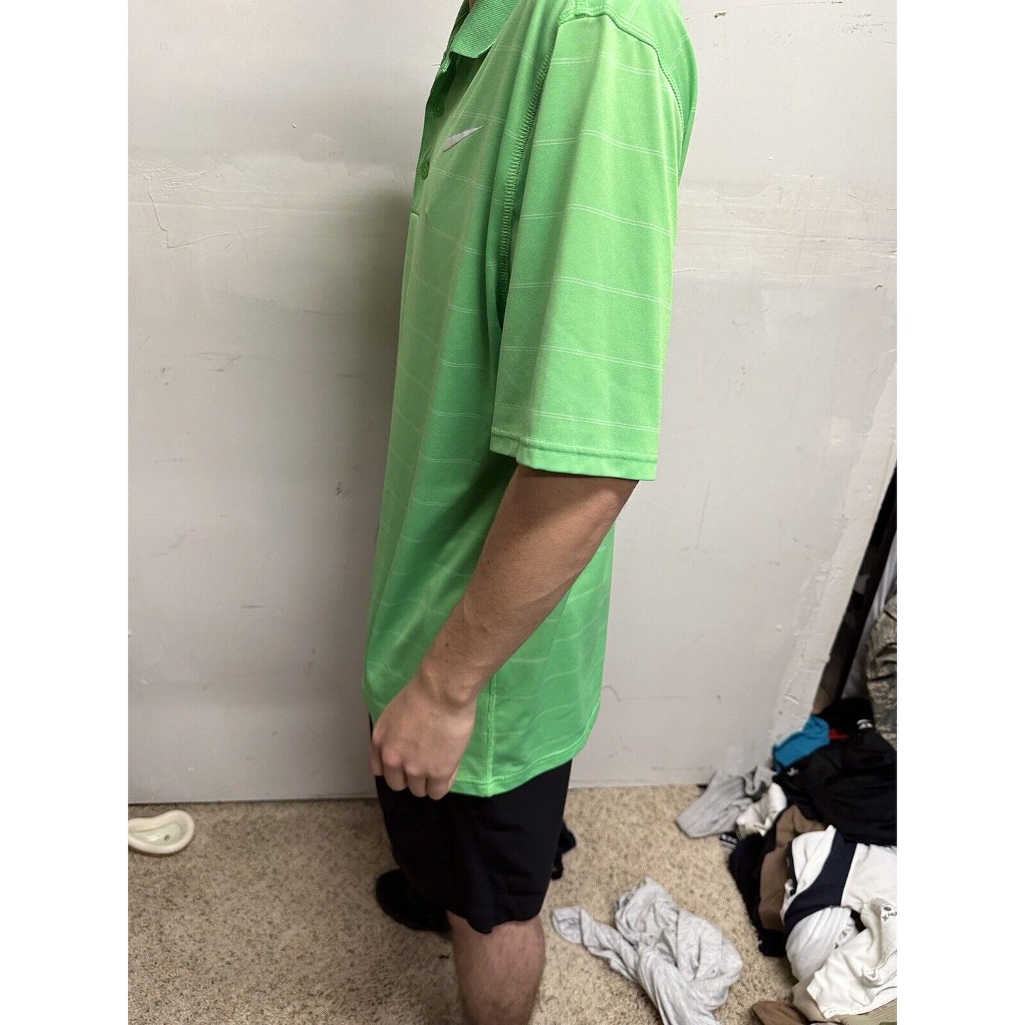 Men’s Lime Green Dri-fit Nike Polo Shirt Large