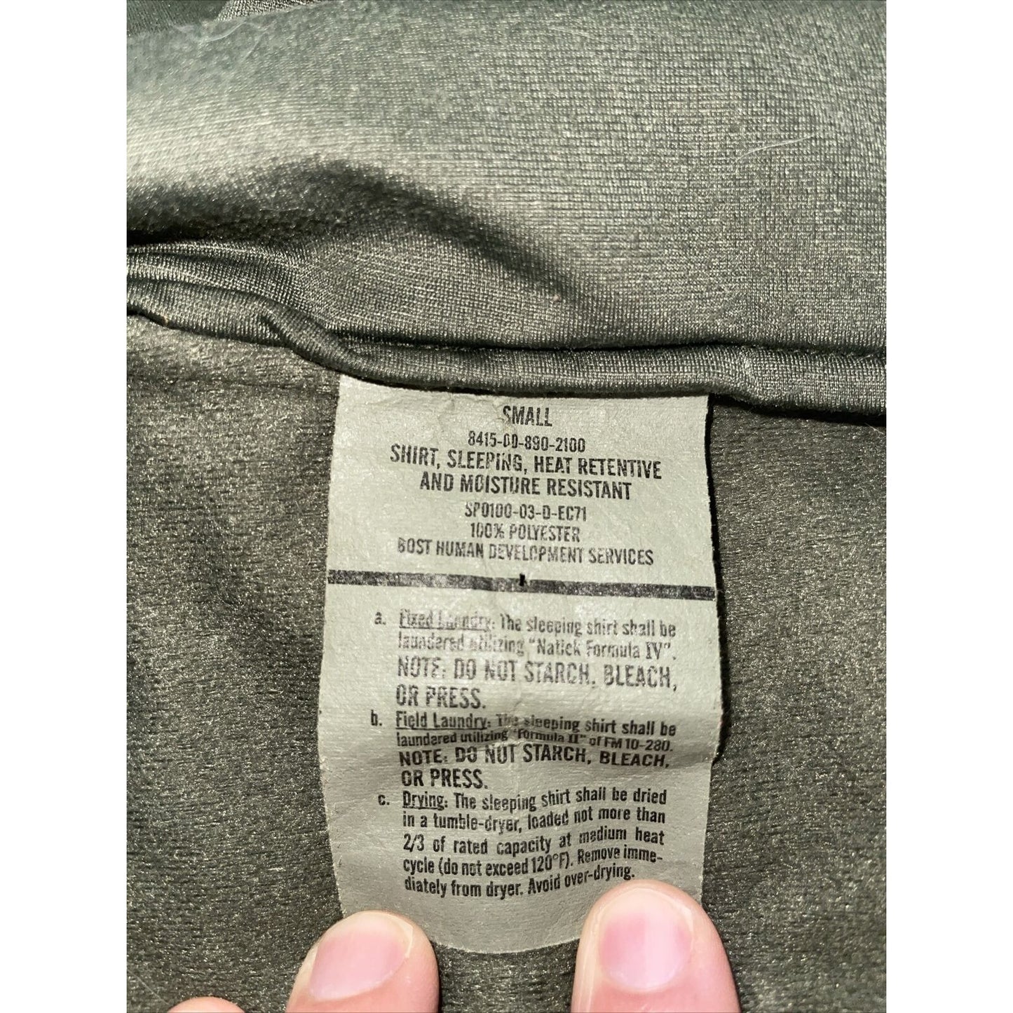 Men’s 1/4 Zip Small Olive Green Military Issue Jacket