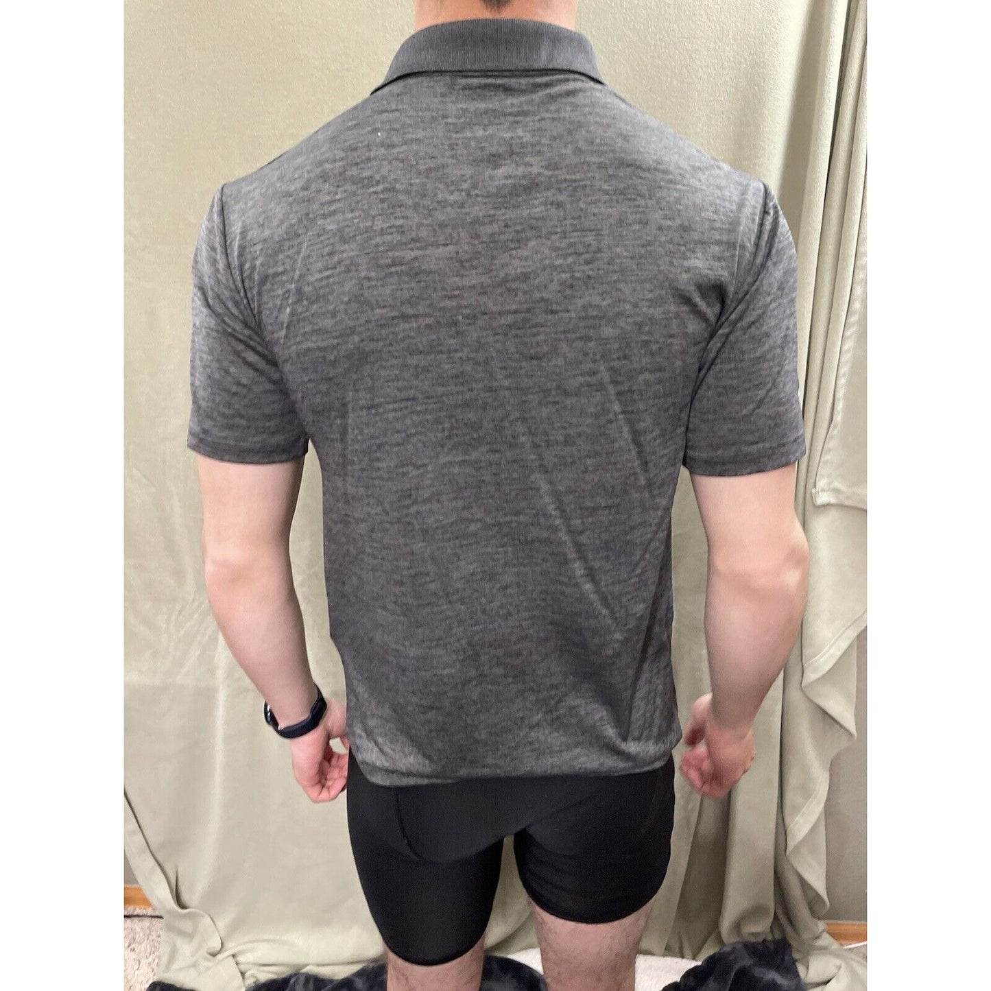 MLB Colorado Rockies Gray Polo Genuine Small Short Sleeve Majestic Cool Base