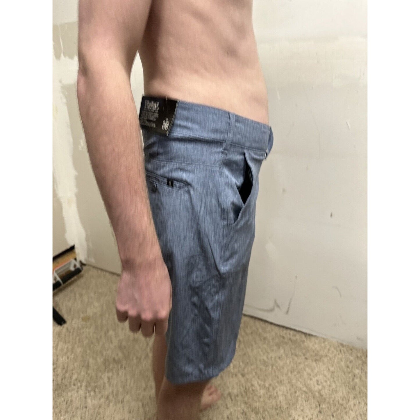 men’s trunks multi-functional size 36 gray blue shorts
