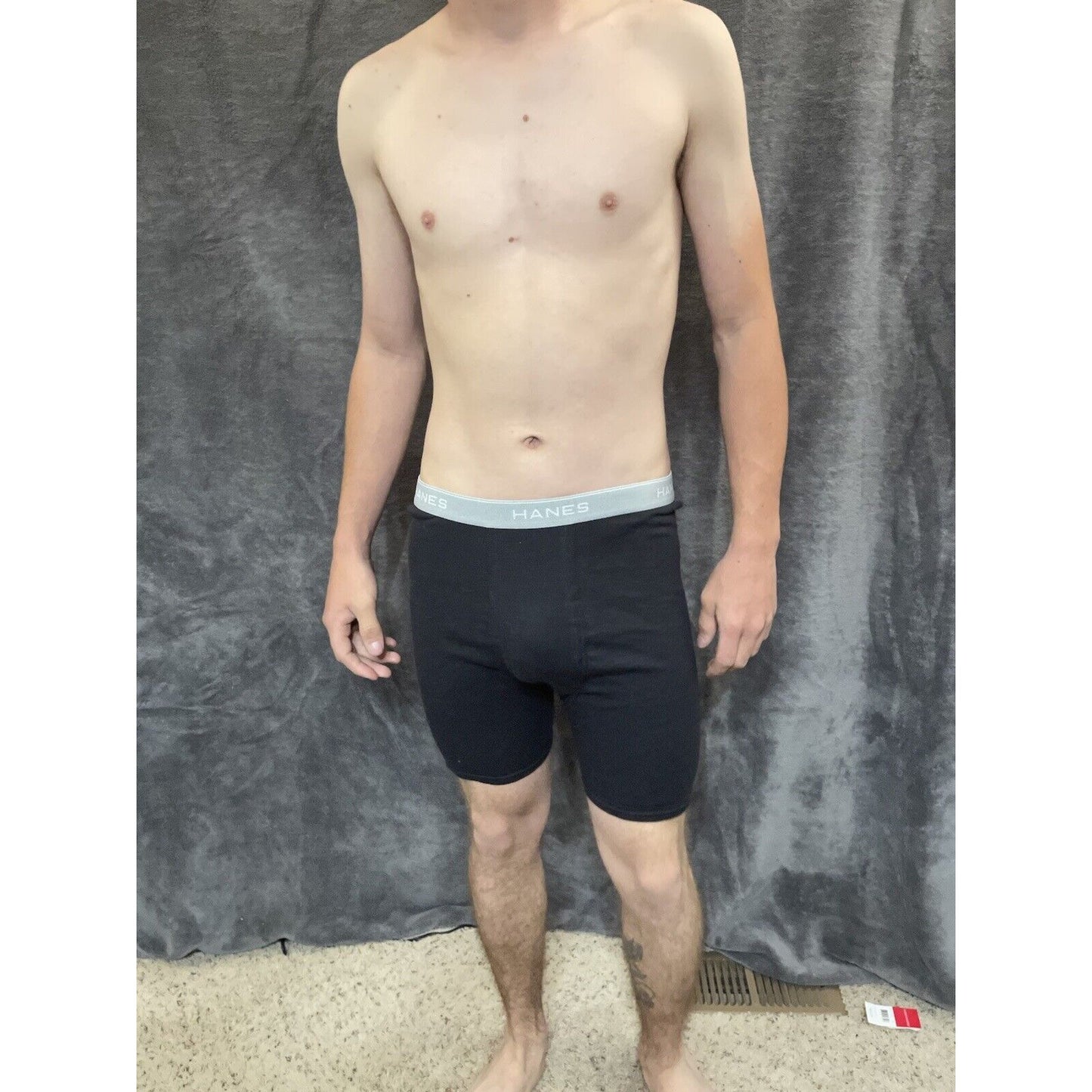boy's black XL hanes boxer briefs gray band