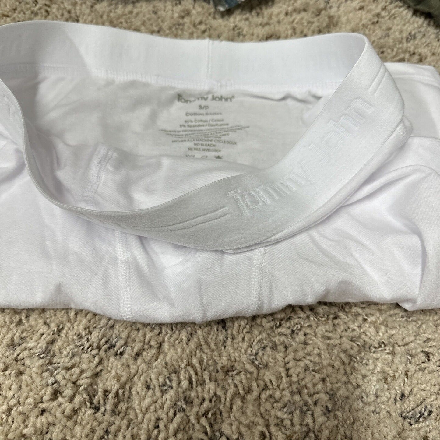 Men’s TJ Small Cotton Basics 5% Cotton White Boxer Briefs