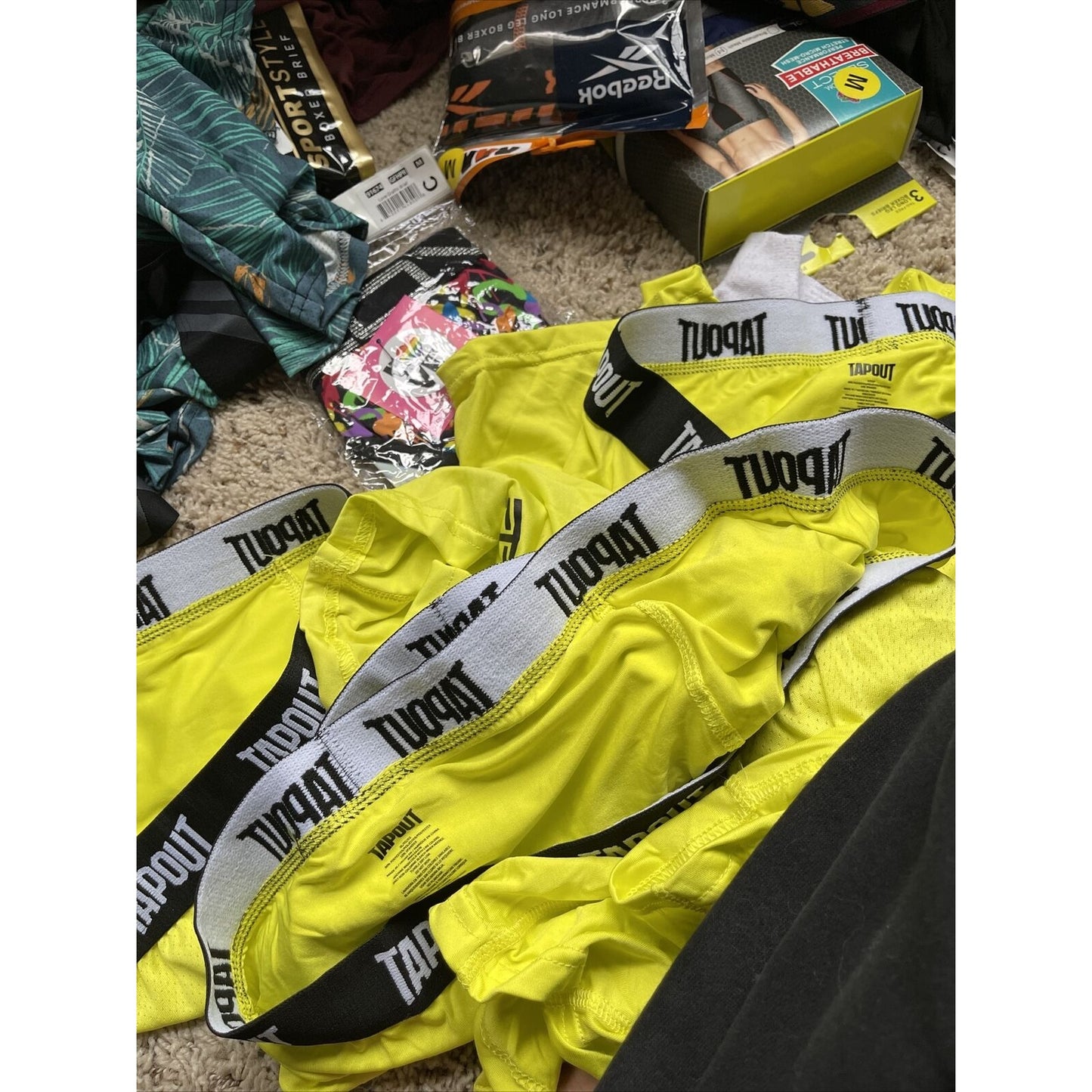 men's tapout bright yellow compression shorts medium New And Never Worn