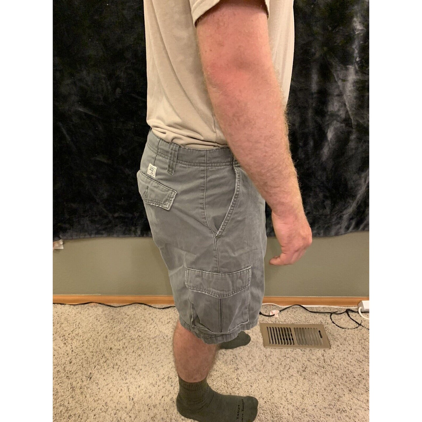 Quick Silver Edition Mens 34 Gray Rugged Cargo Shorts