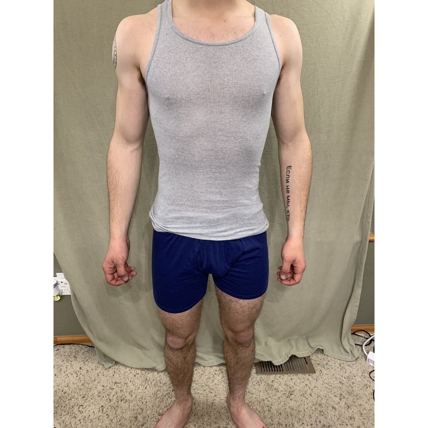 Hanes ( Size M ) Tank Top Comfort Soft ( Light Gray )