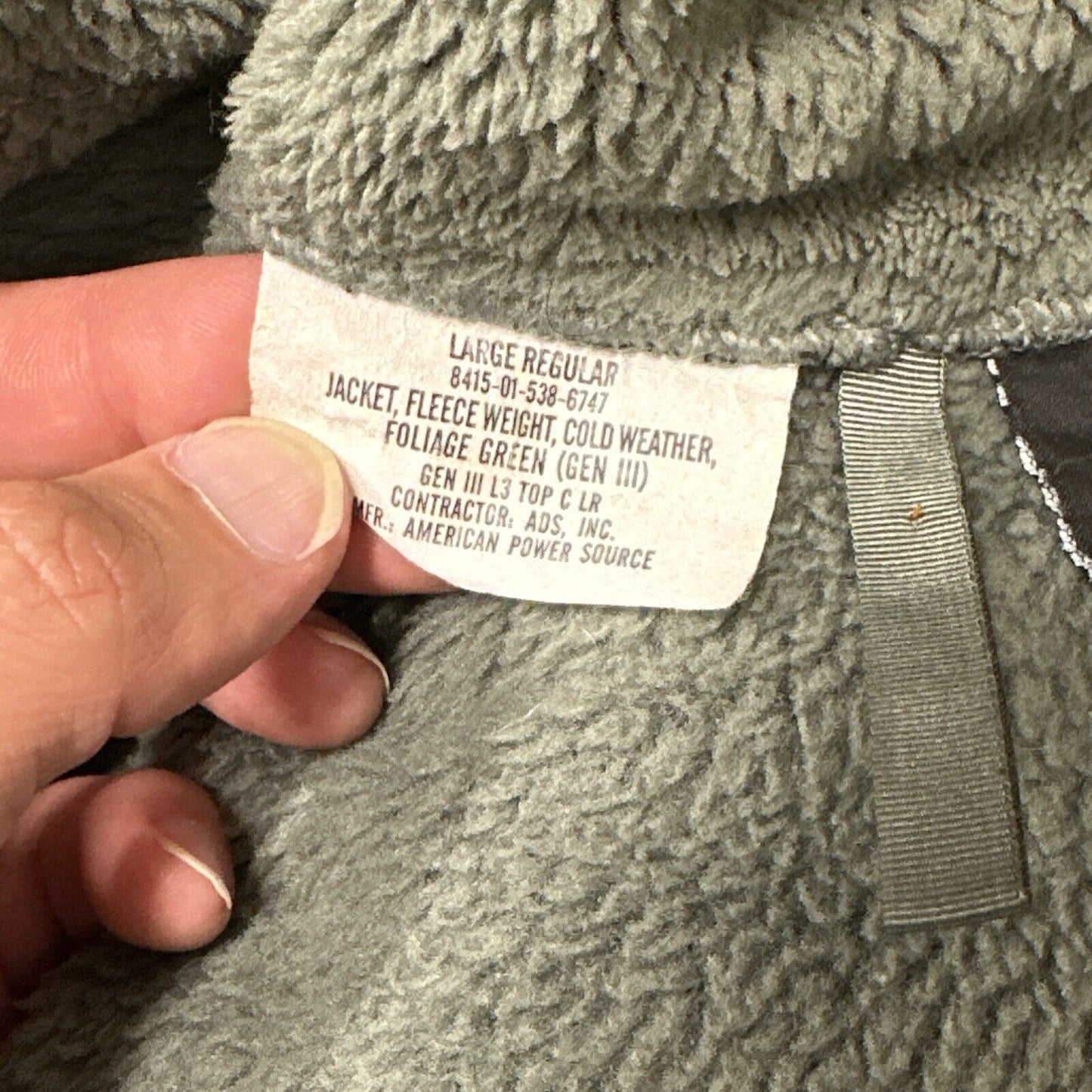 Men’s Sage Green USAF Air Force Fleece Gen III Jacket Civil Air Patrol - Army