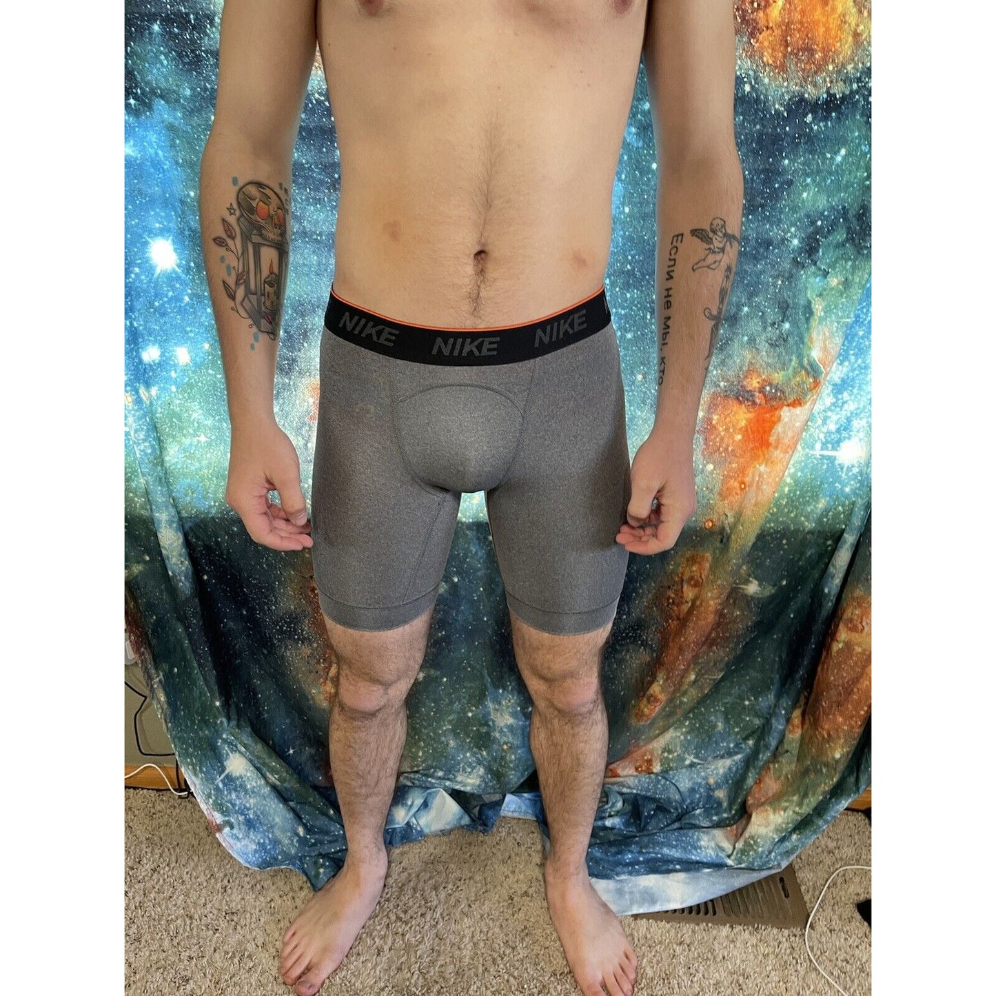 Nike Dri-Fit Mens Activewear Small Gray Athletic Compression Shorts New Unworn