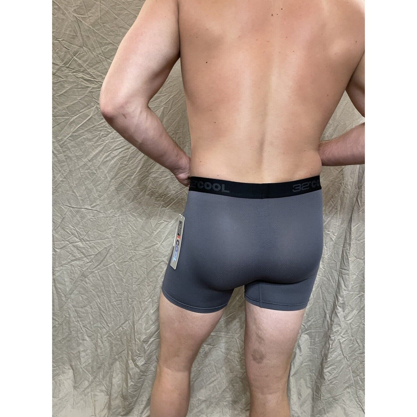 men's 32 degree cool charcoal gray mesh boxer brief small