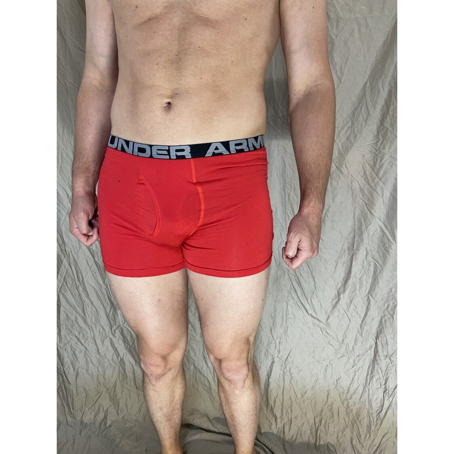 youth XL Red under armour fitted heat gear boxer briefs