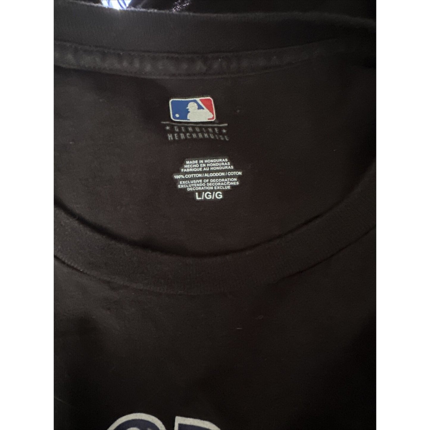 Men’s Black Genuine MLB Merchandise Colorado Rockies Large Tulowitzki Shirt