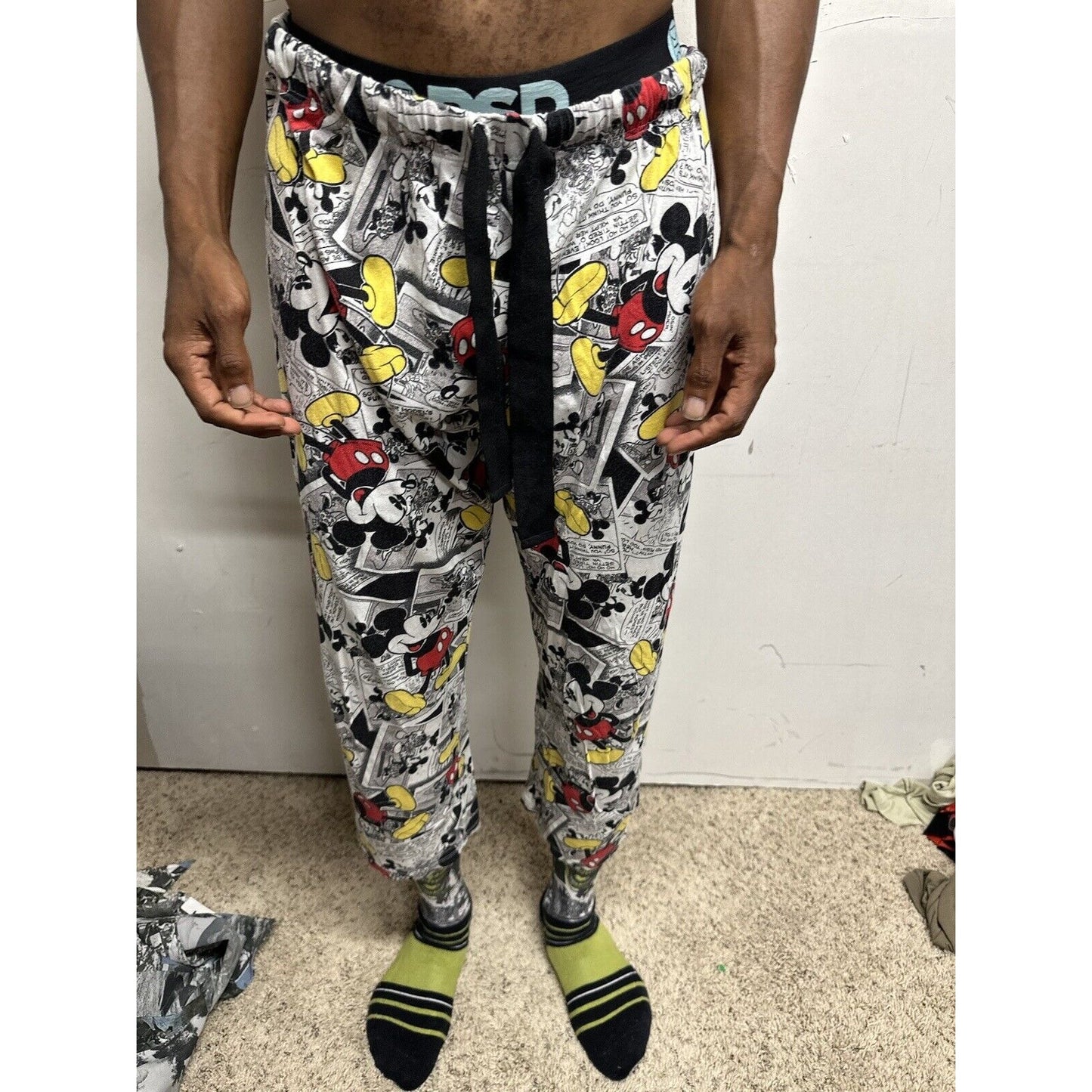 Boys Disney Large 12-14 Mickey Mouse Sleepwear Pajama Bottoms No Pockets