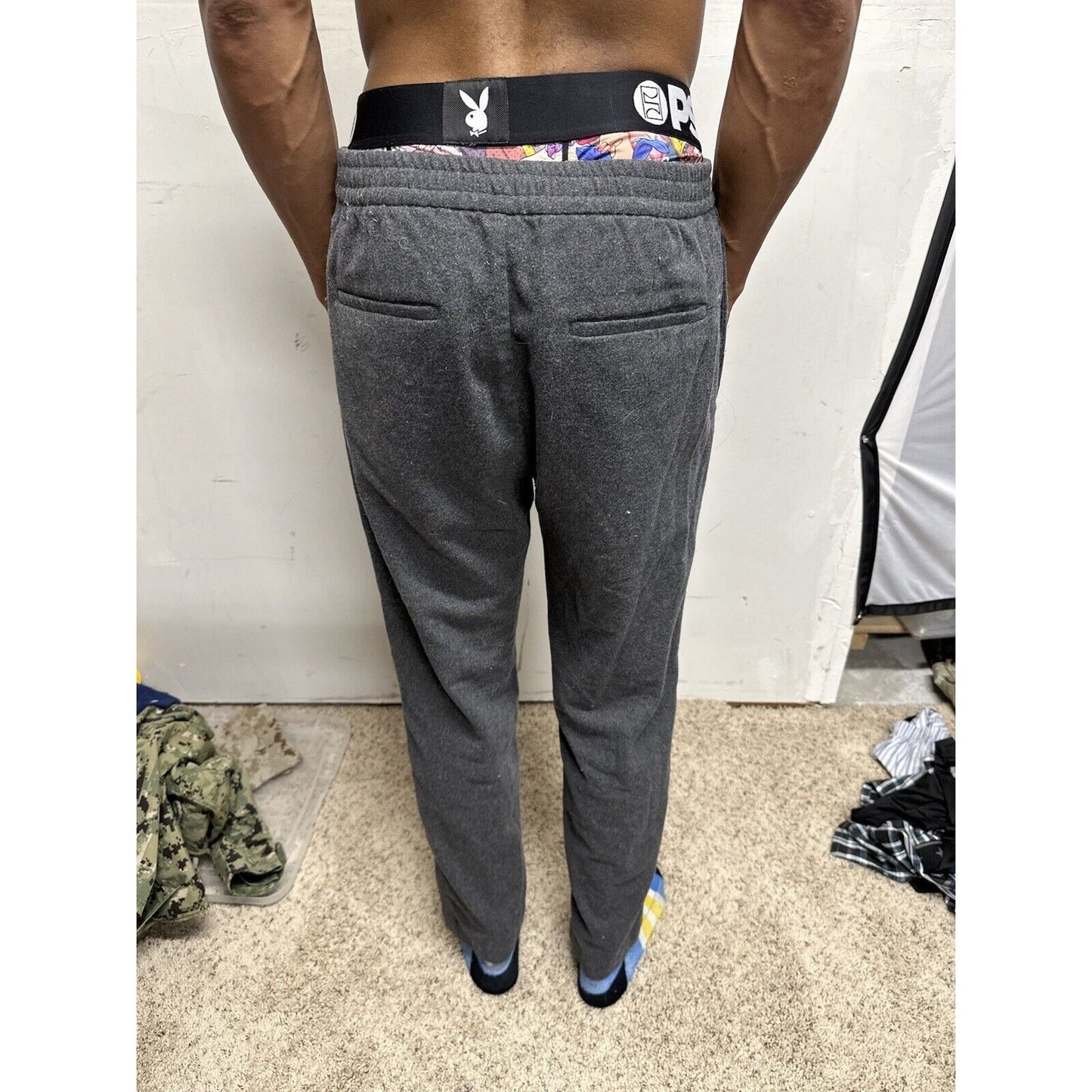 Men’s Gray Medium H&M Regular Fit Sweat Pants with Pockets