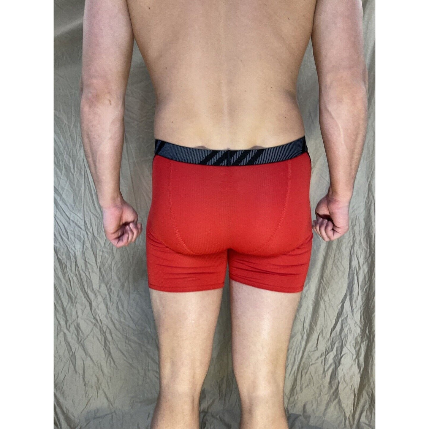 men's red adidas aeroready compression boxer brief Medium