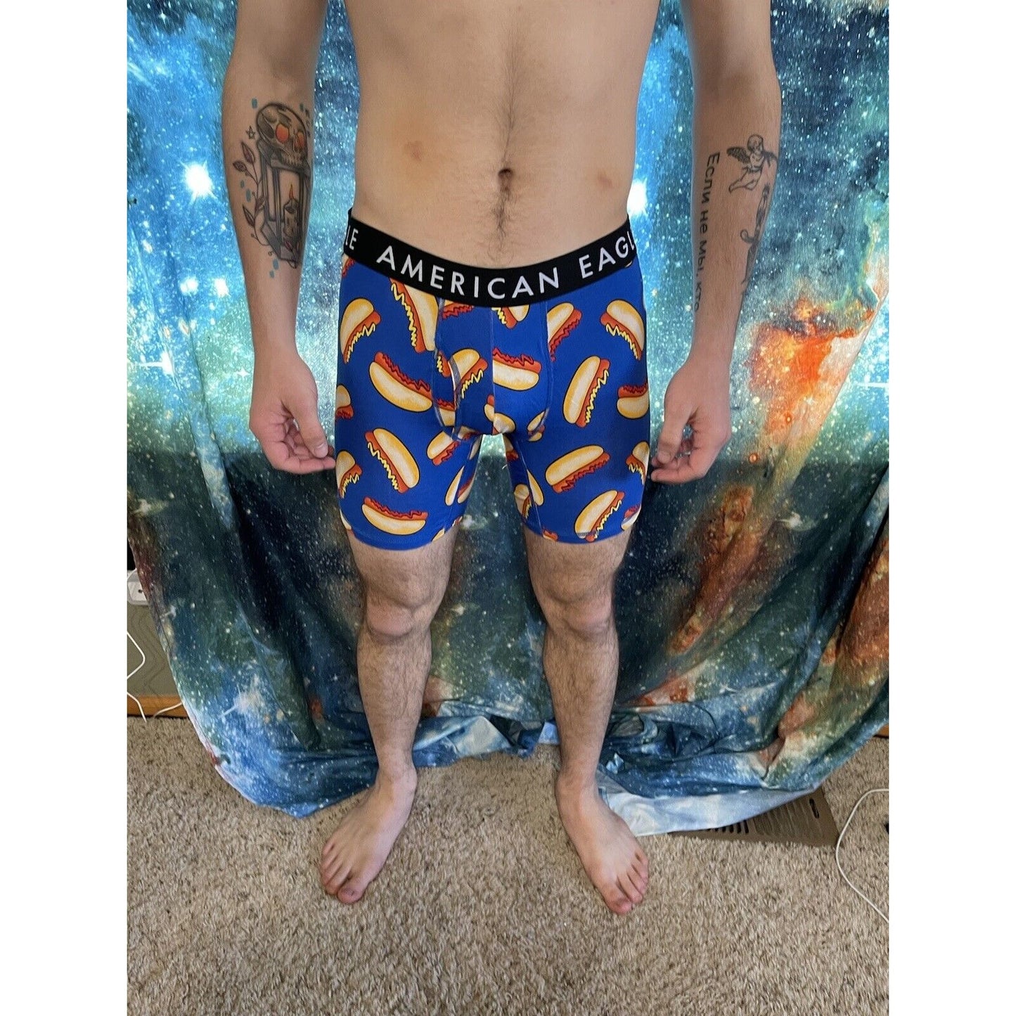 men's large american eagle hot dog compression shorts new and unworn