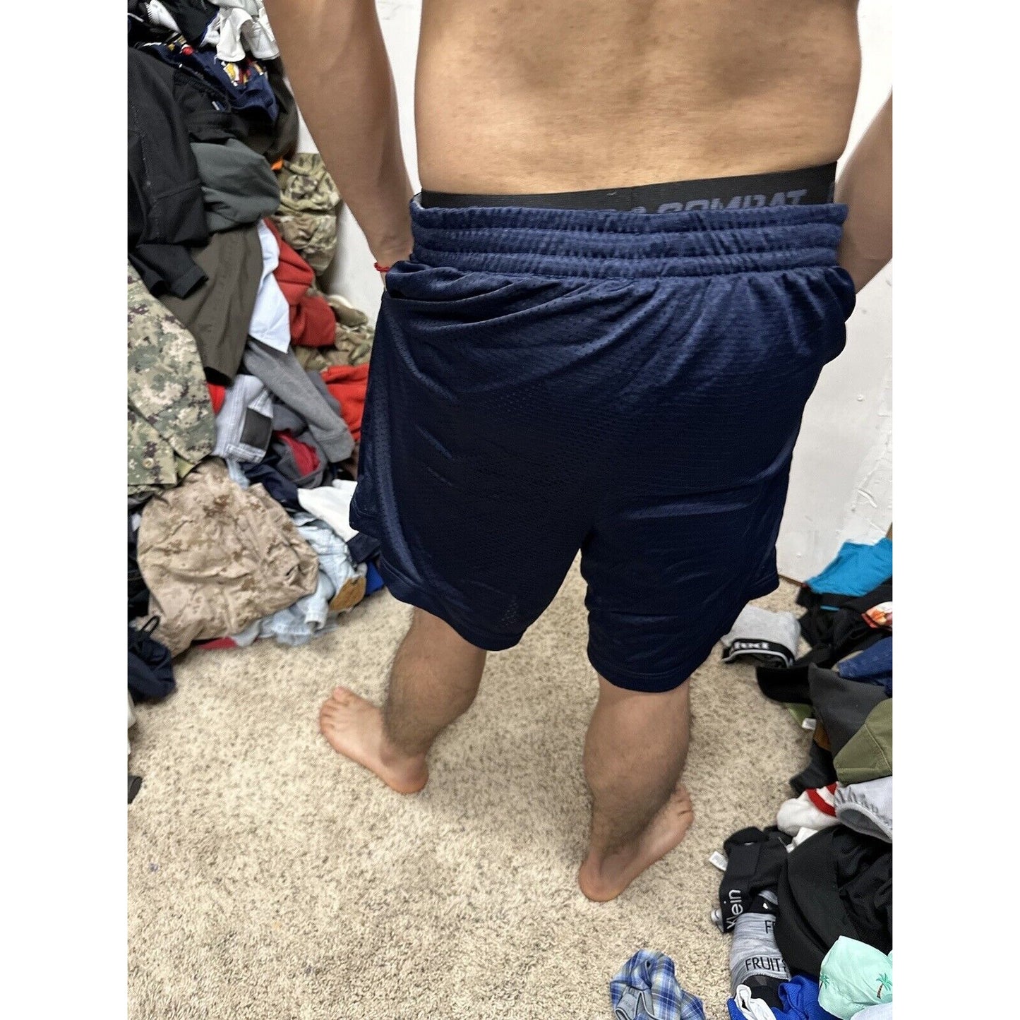 Men’s Dark Blue Starter Large Athletic Shorts With Pockets