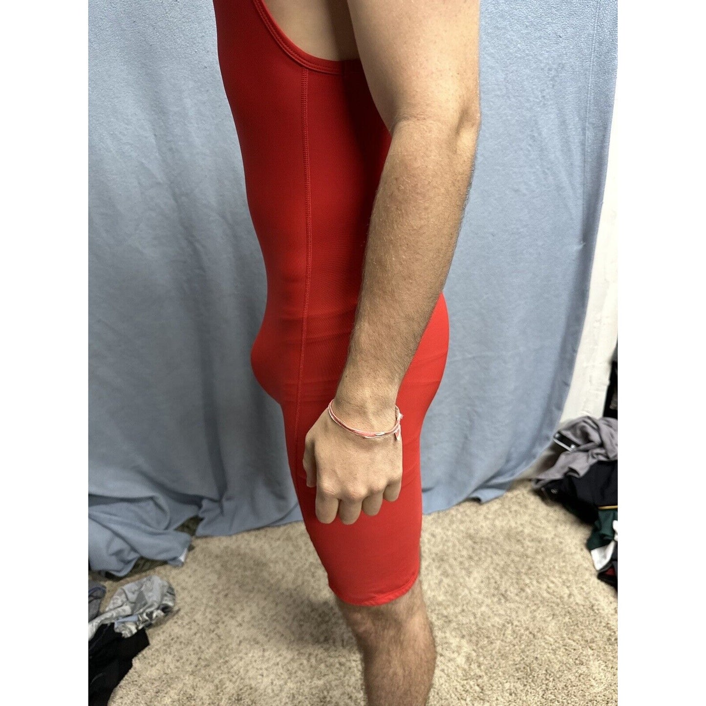 Men’s Red Alleson Athletics Large Red Wrestling Singlet